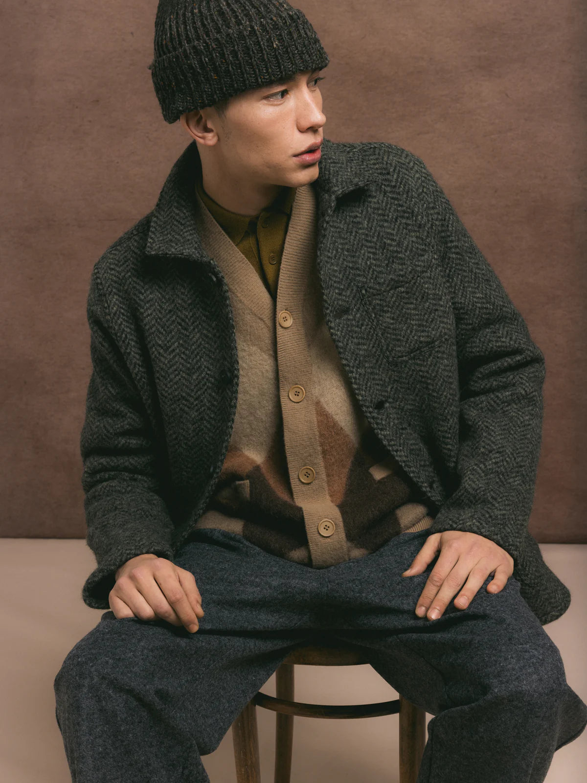 Ormiston Jacket - Moss Herringbone Wool