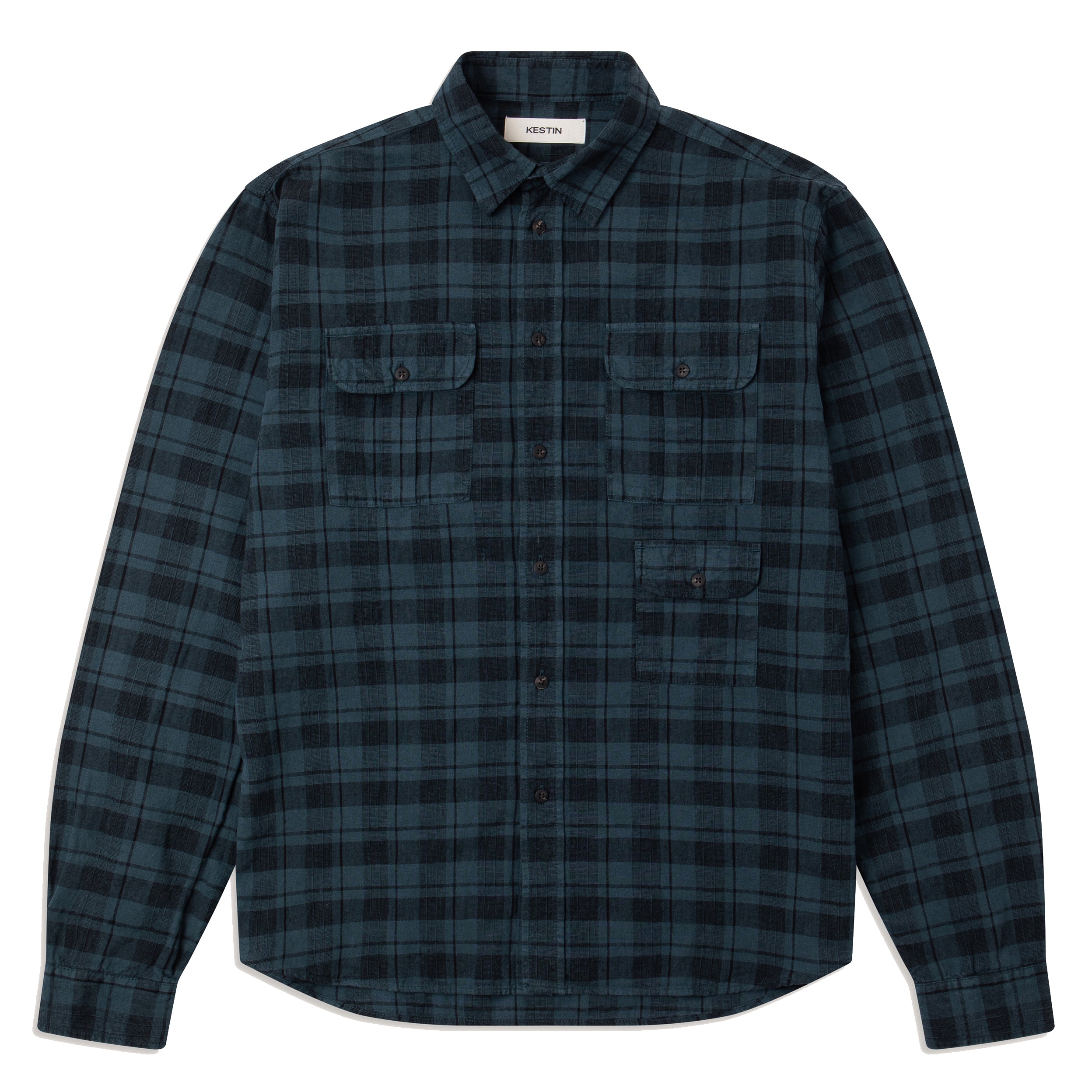 Kinnaird Shirt - Petrol Blue Check