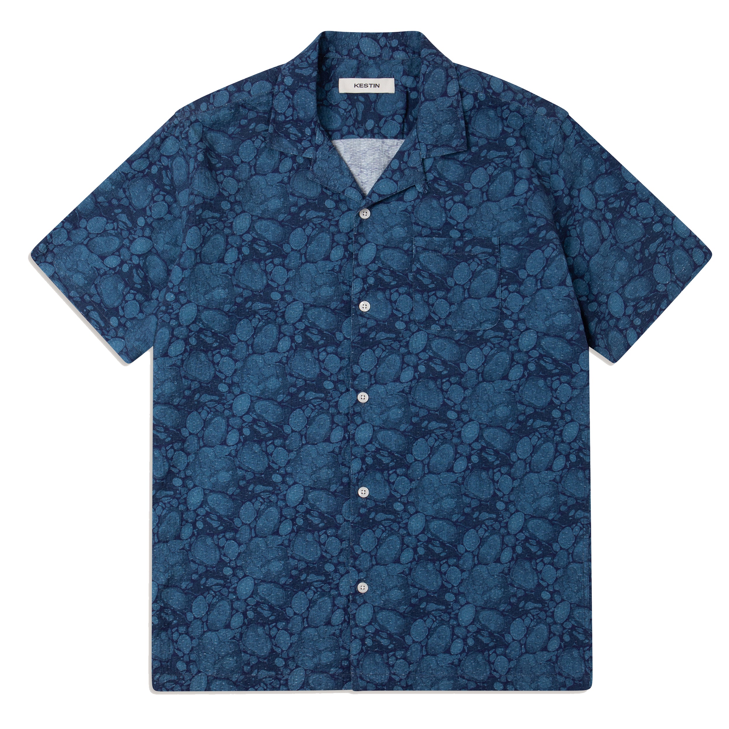 Crammond Shirt - Blue Marble Print