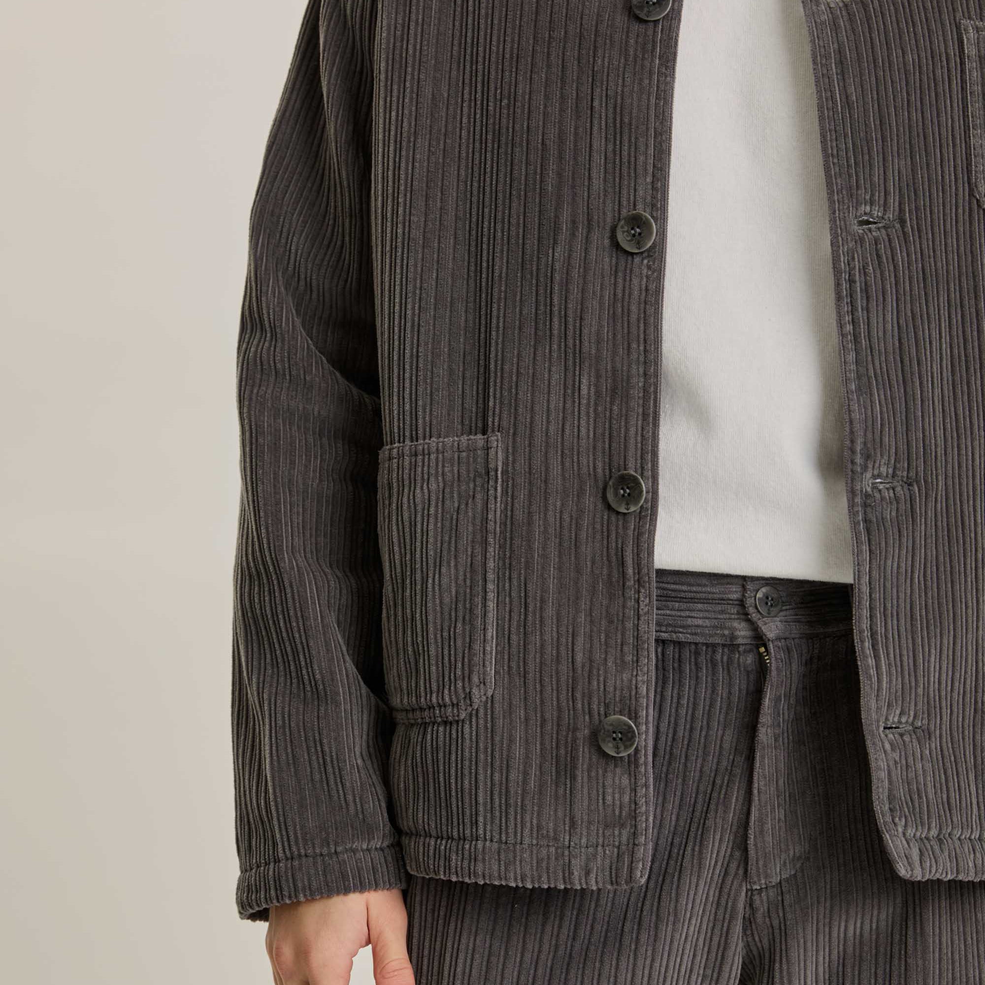 Baptista Worker Jacket - Black Sand Soft Cord