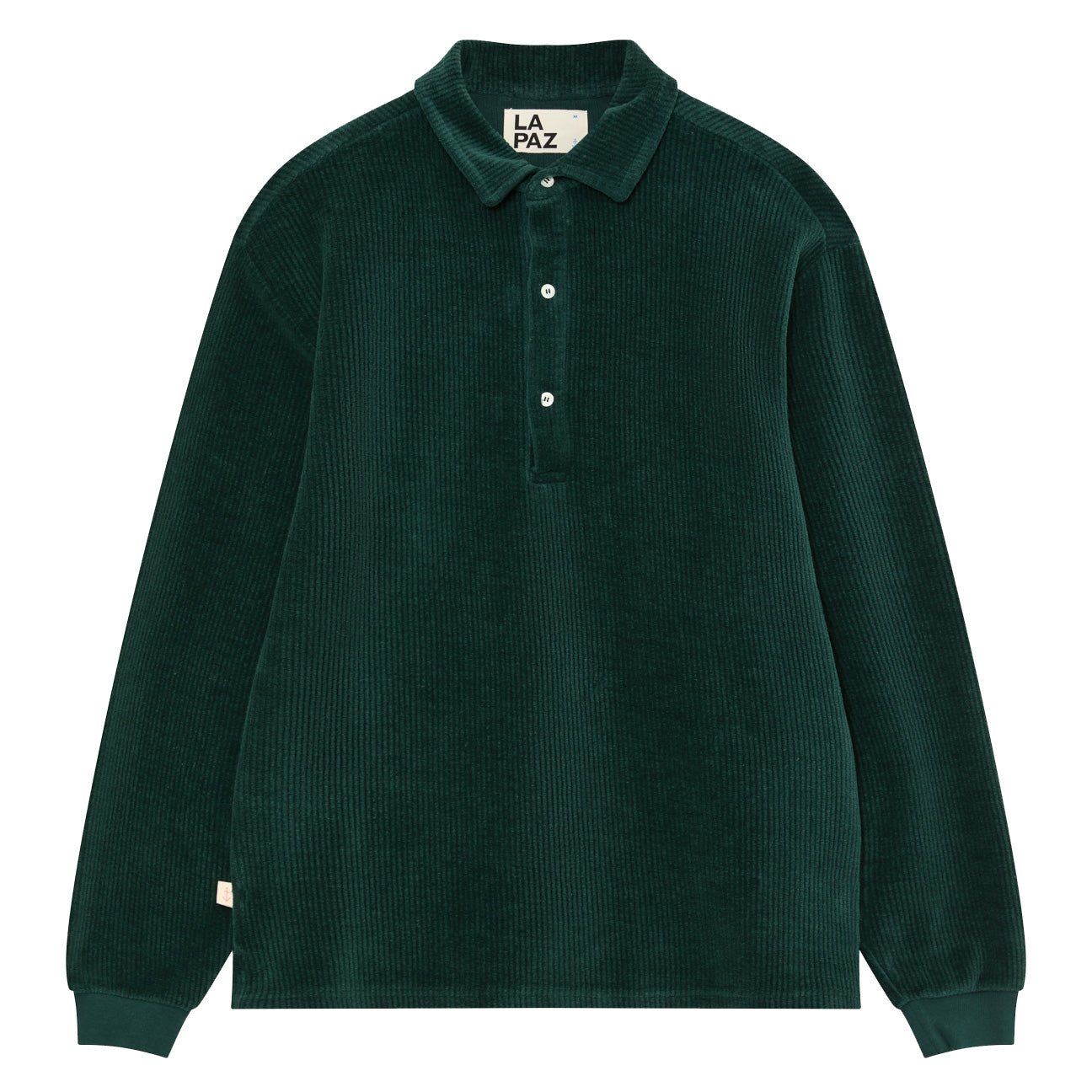 Mesquita Long Sleeve Polo - Ribbed Dark Green