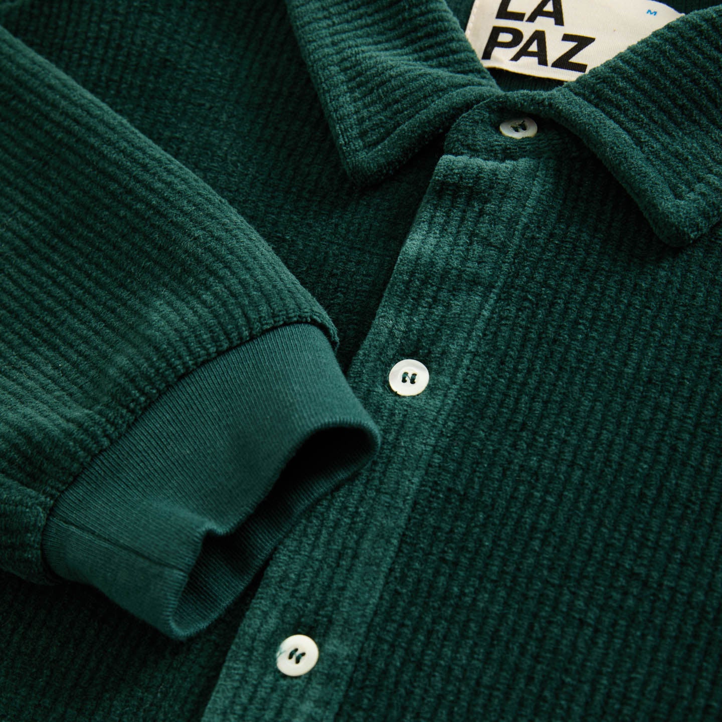 Mesquita Long Sleeve Polo - Ribbed Dark Green