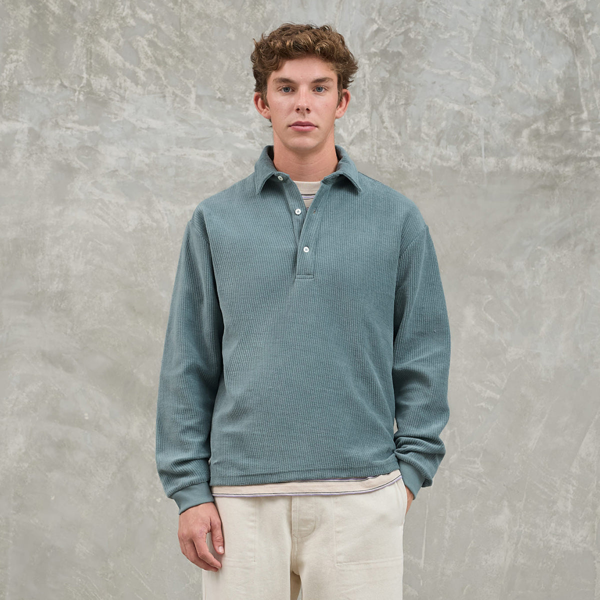 Mesquita Longsleeve Polo - Balsam Green