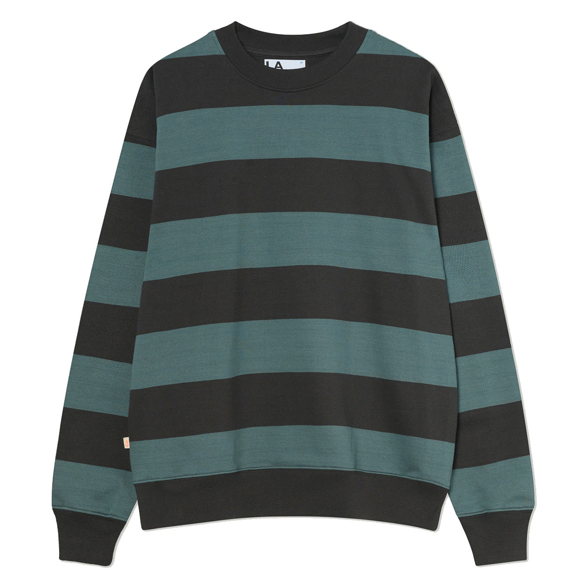 Paiva Drop Shoulder Sweatshirt - Black/Balsam Green Stripe