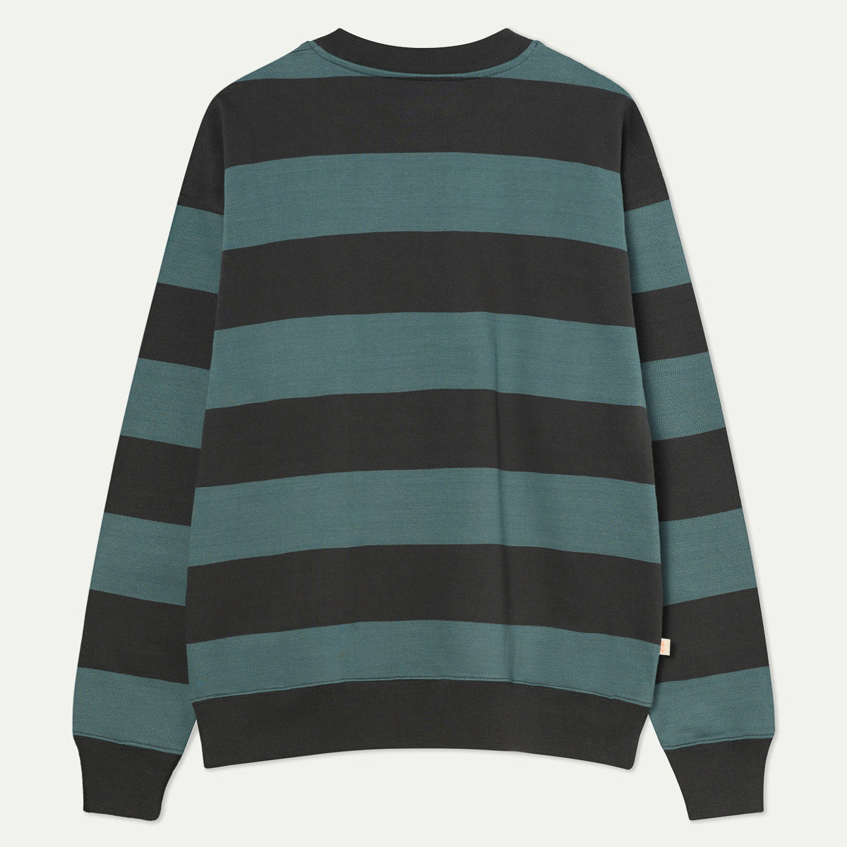 Paiva Drop Shoulder Sweatshirt - Black/Balsam Green Stripe