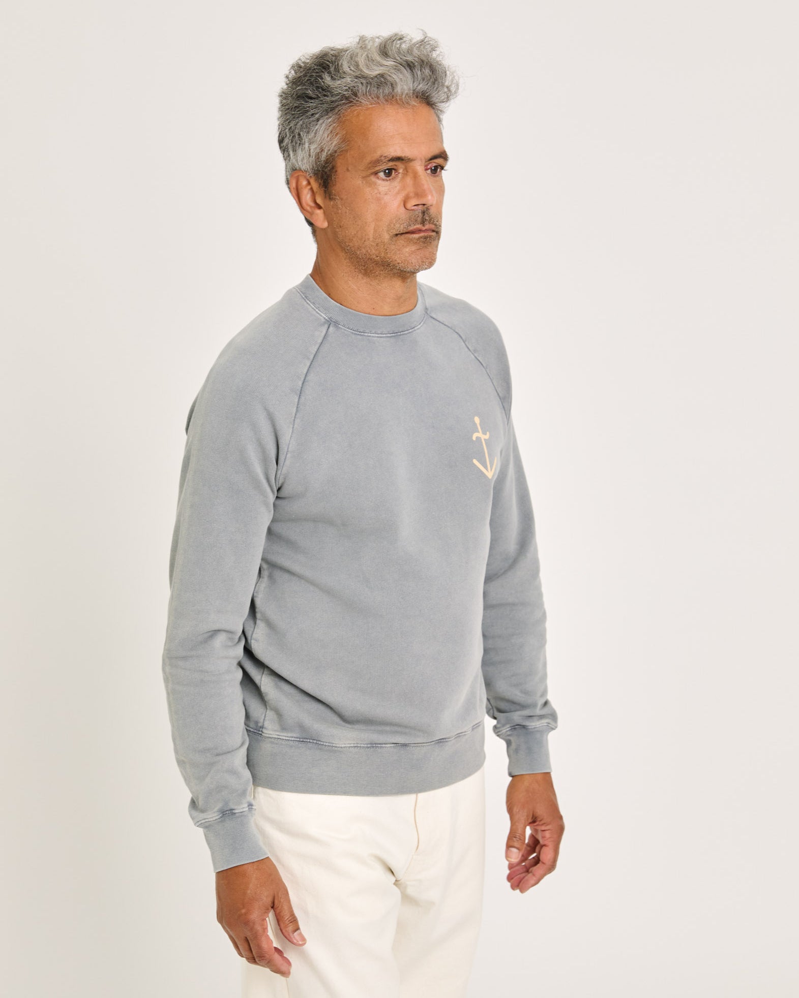 Cunha Logo Sweat - Smoked Pearl/Pale Yellow