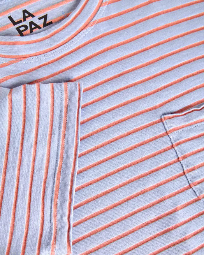 Guerreiro Pocket T-Shirt - Wind Blue/Sunrise Stripes