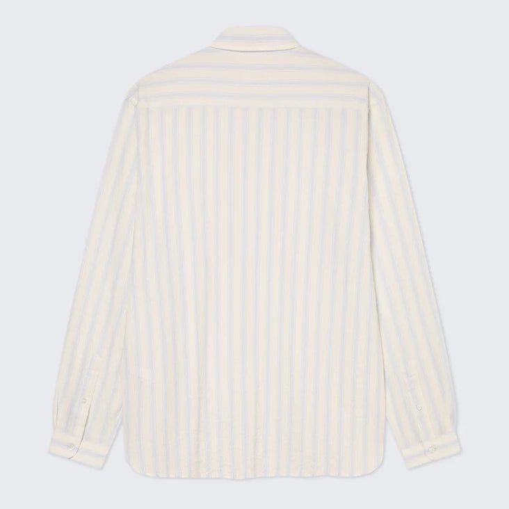 Teles Button-Down Logo Shirt - Pale Blue Stripes/Sunrise Logo
