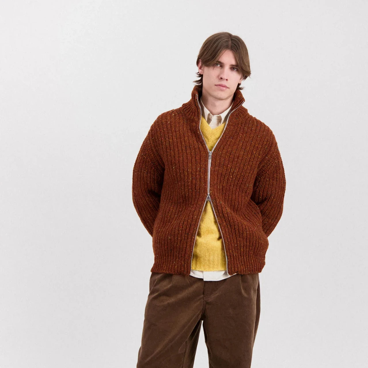 Loose Ends Chunky Zip Knit - Mars