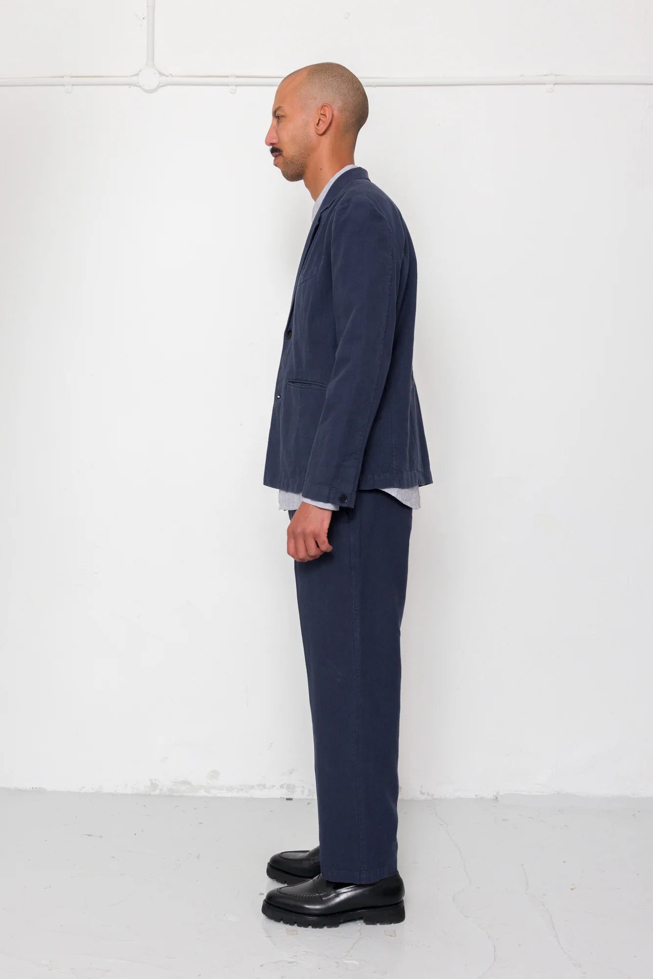 Lunar Blazer - Dark Navy Cotton Linen