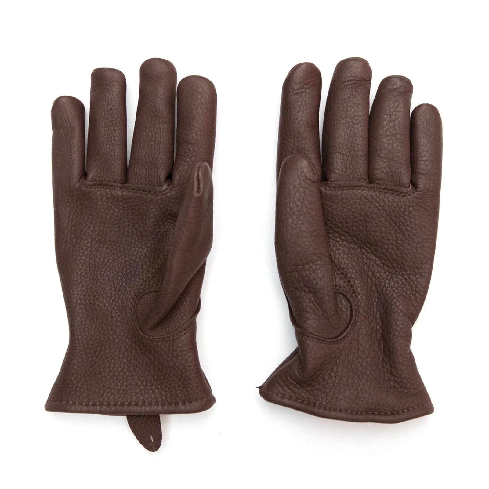 Lined Gloves - Brown Buckskin Leather