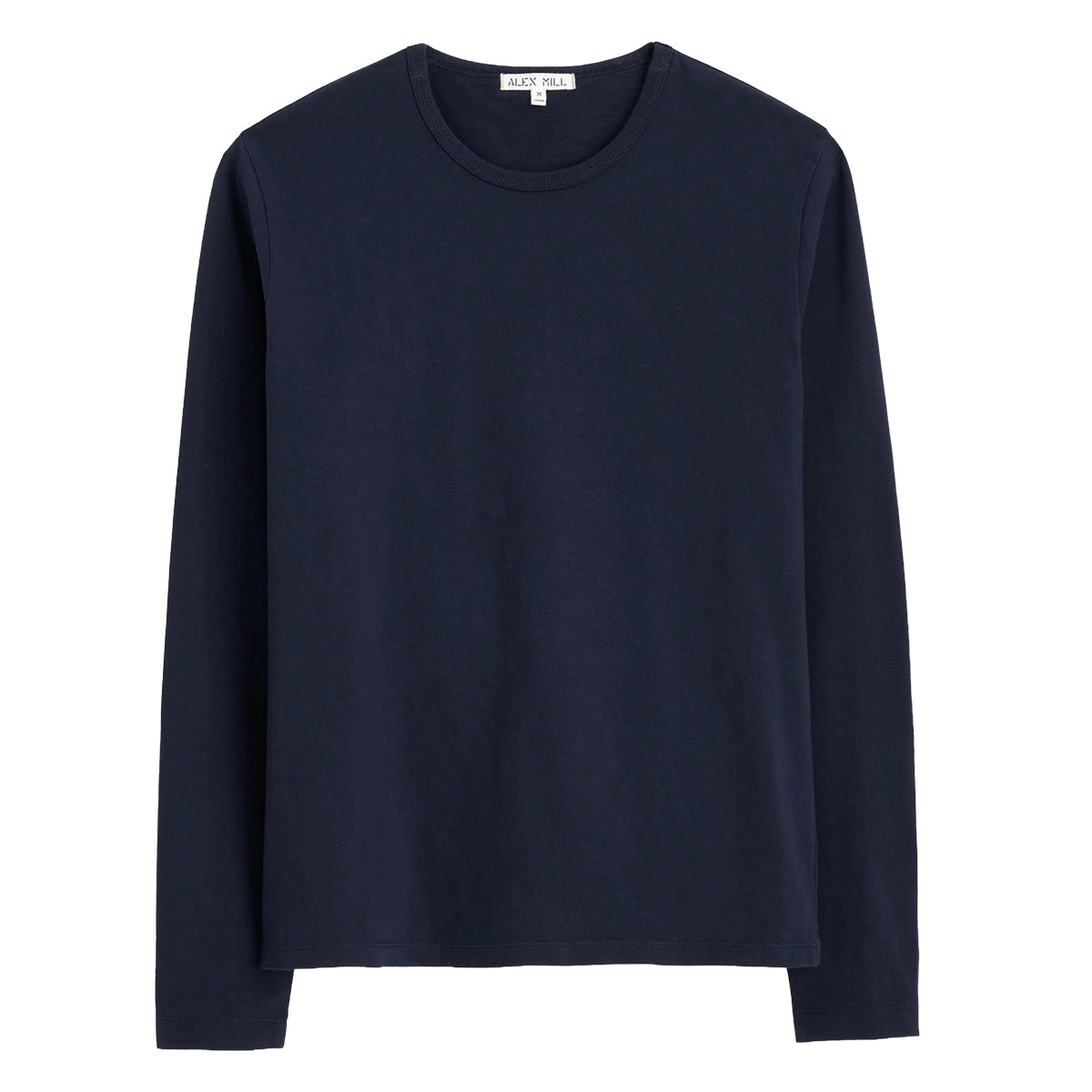Slub Cotton Long Sleeve T-Shirt - Navy