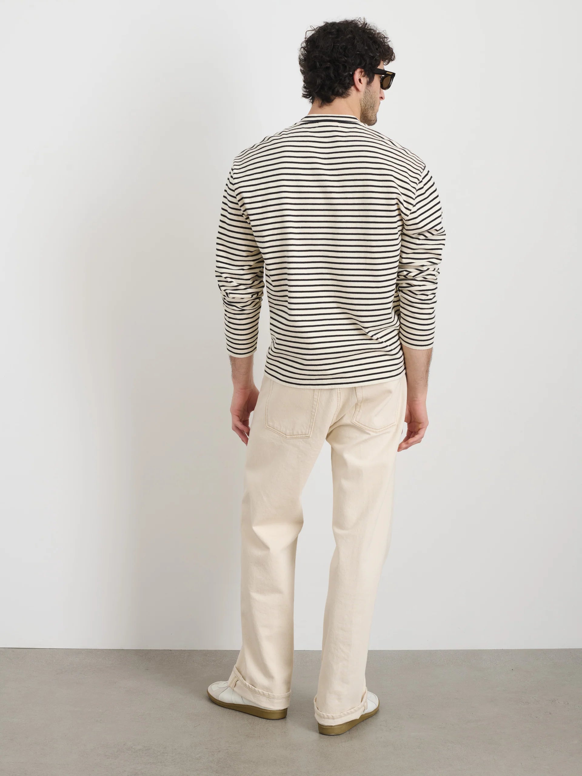 Alan Striped Henley - Natural/Black