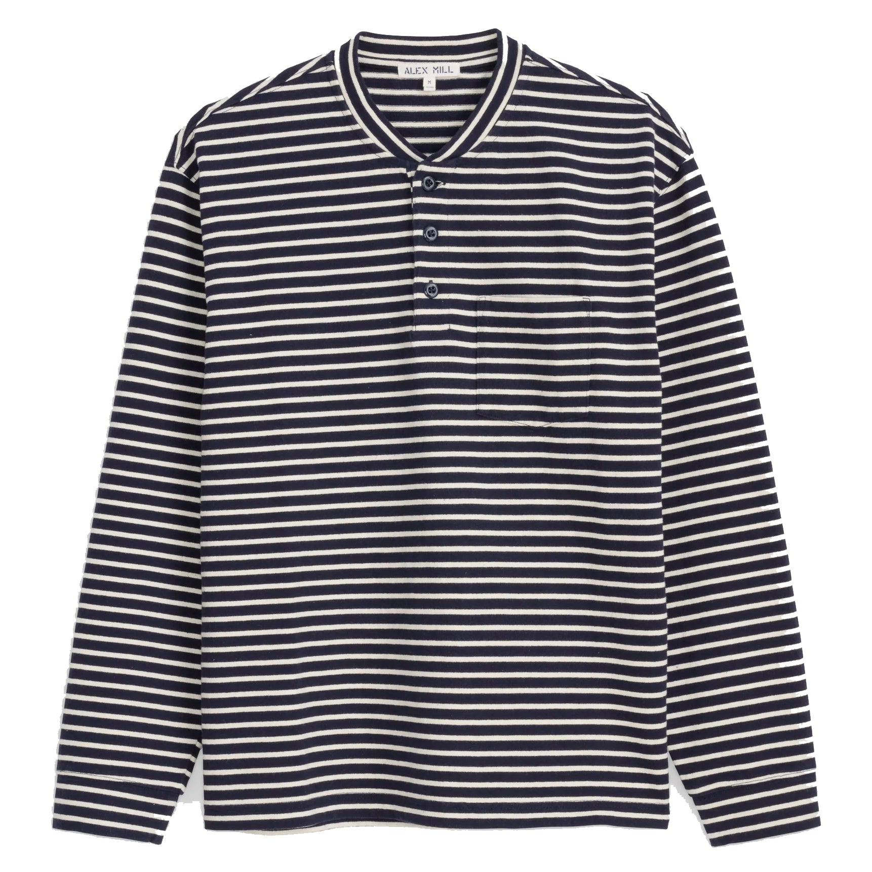 Alan Striped Henley - Navy/Natural