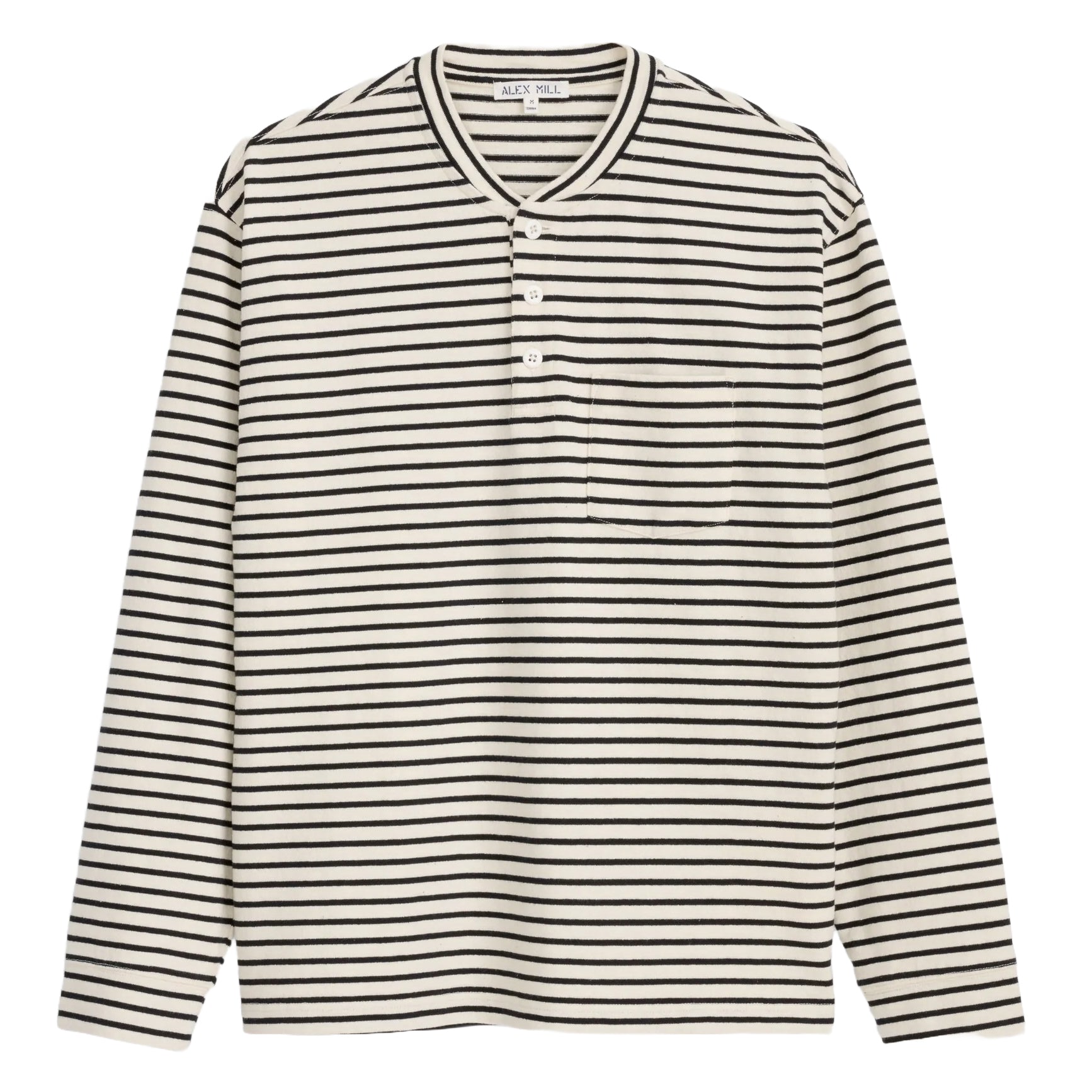 Alan Striped Henley - Natural/Black