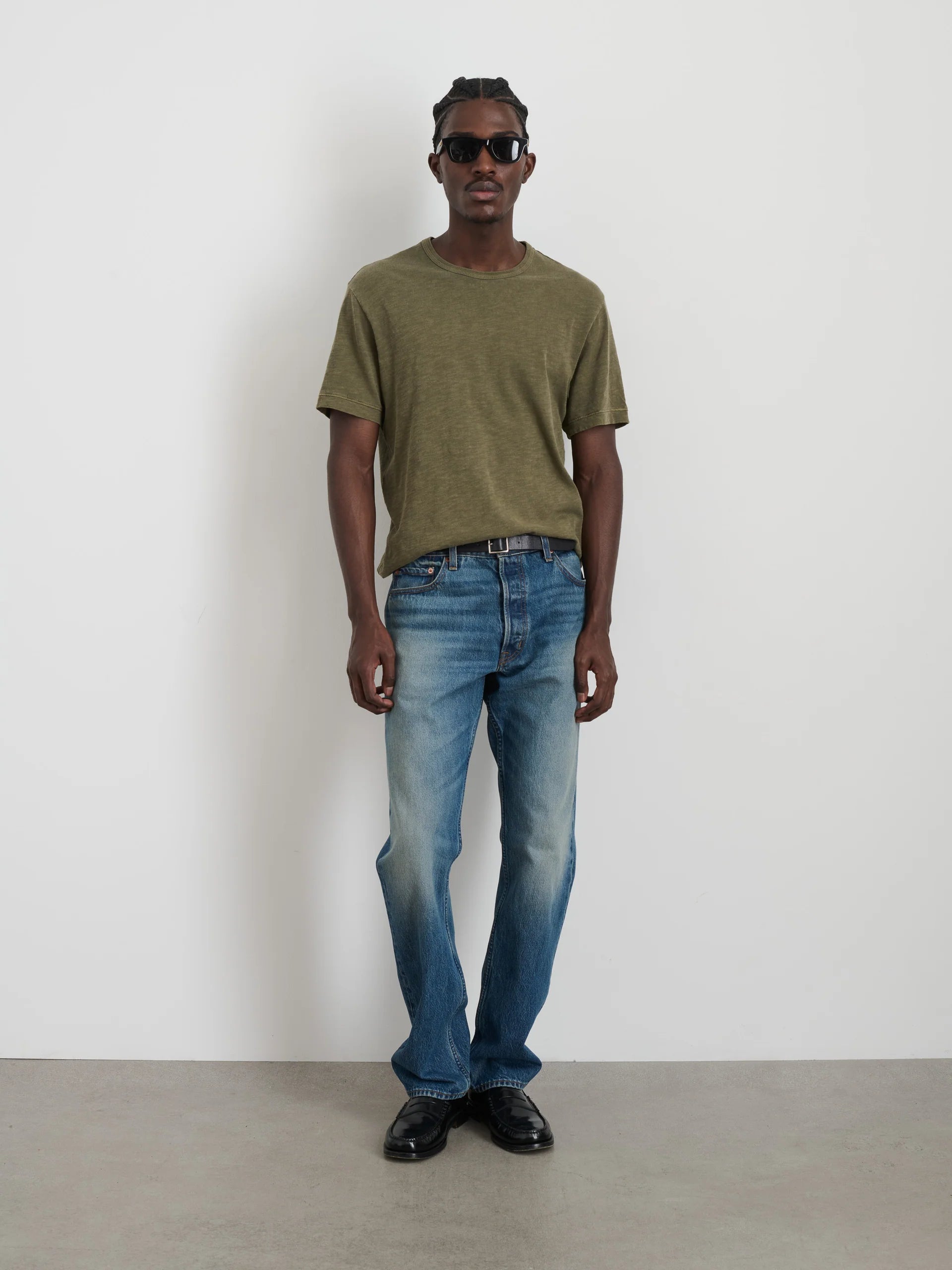 Slub Cotton T-Shirt - Olive Grey