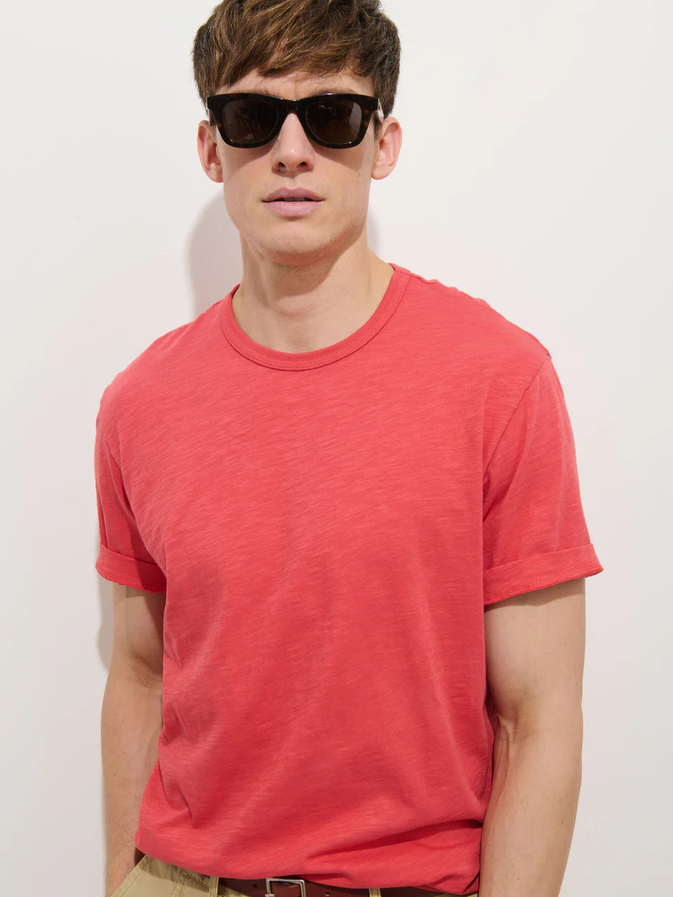 Slub Cotton T-Shirt - Fire Red