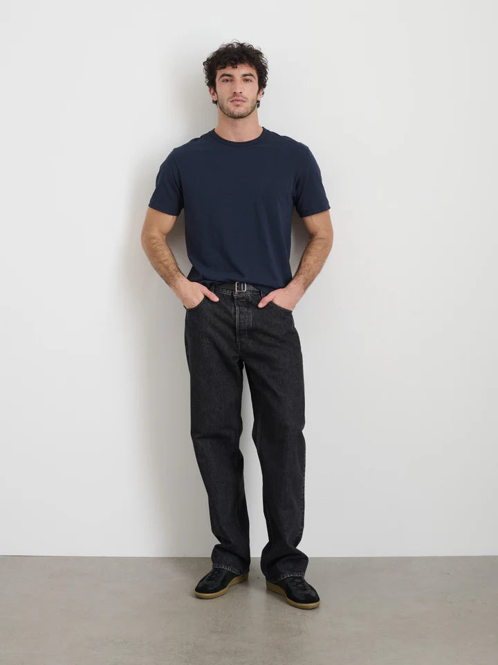 Slub Cotton T-Shirt - Navy