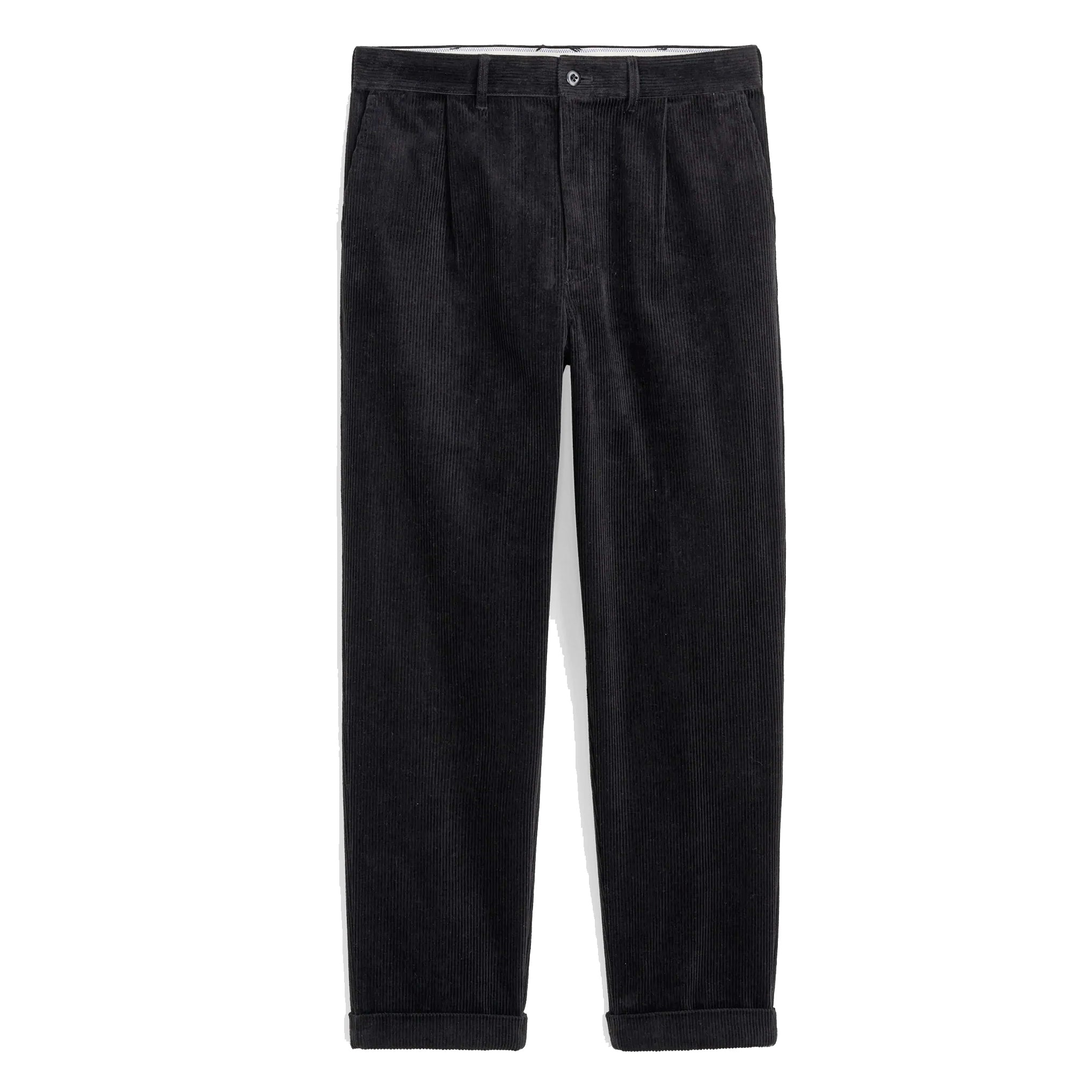 Standard Pleated Pant - Black Corduroy