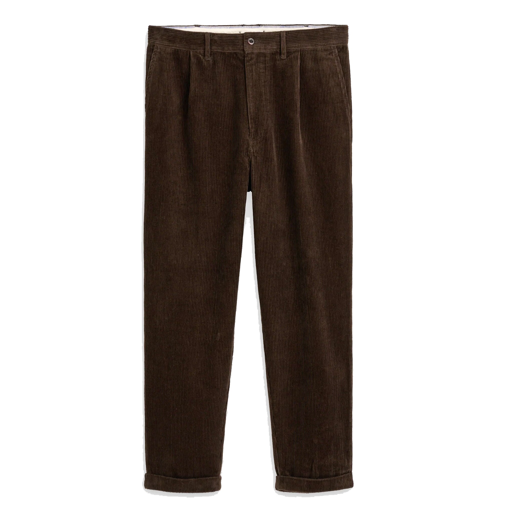 Standard Pleated Pant - Chocolate Corduroy