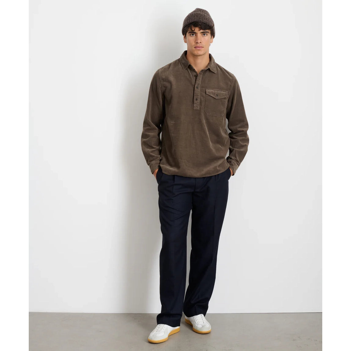 Carter Popover Shirt - Umber Cord