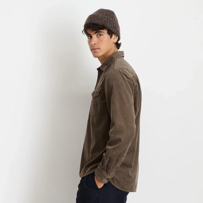 Carter Popover Shirt - Umber Cord