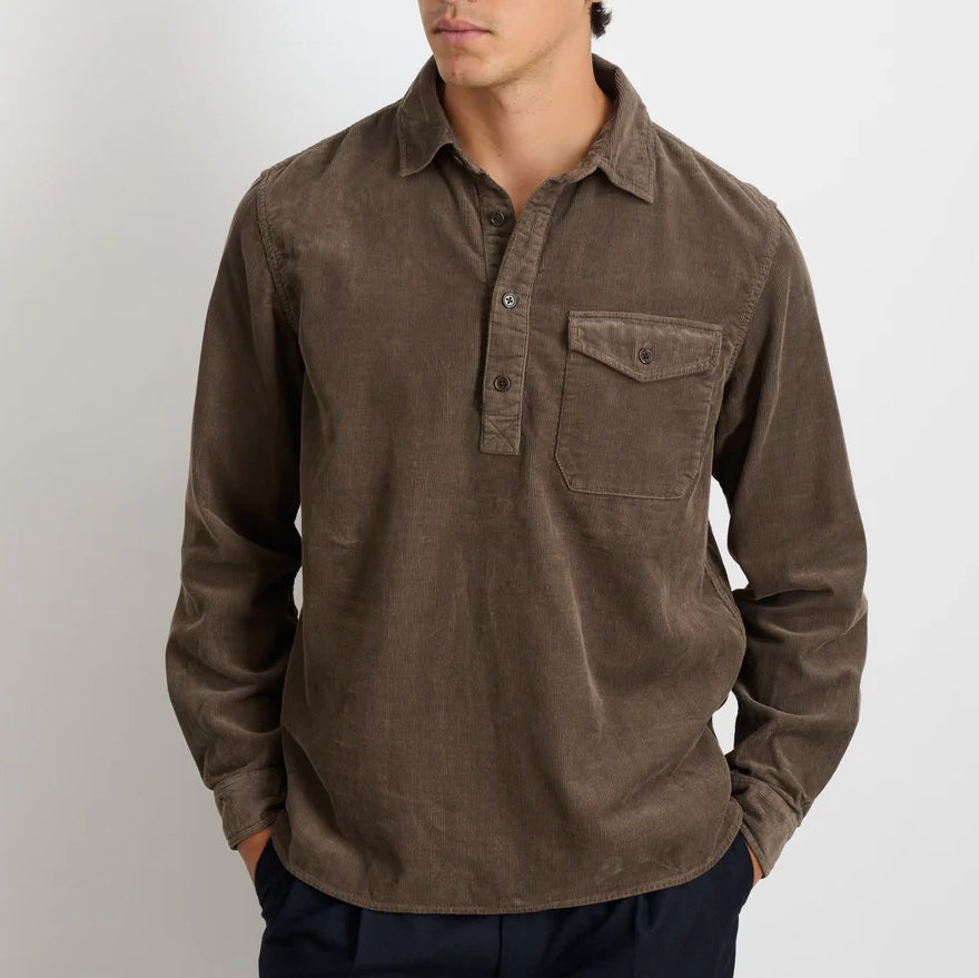 Carter Popover Shirt - Umber Cord