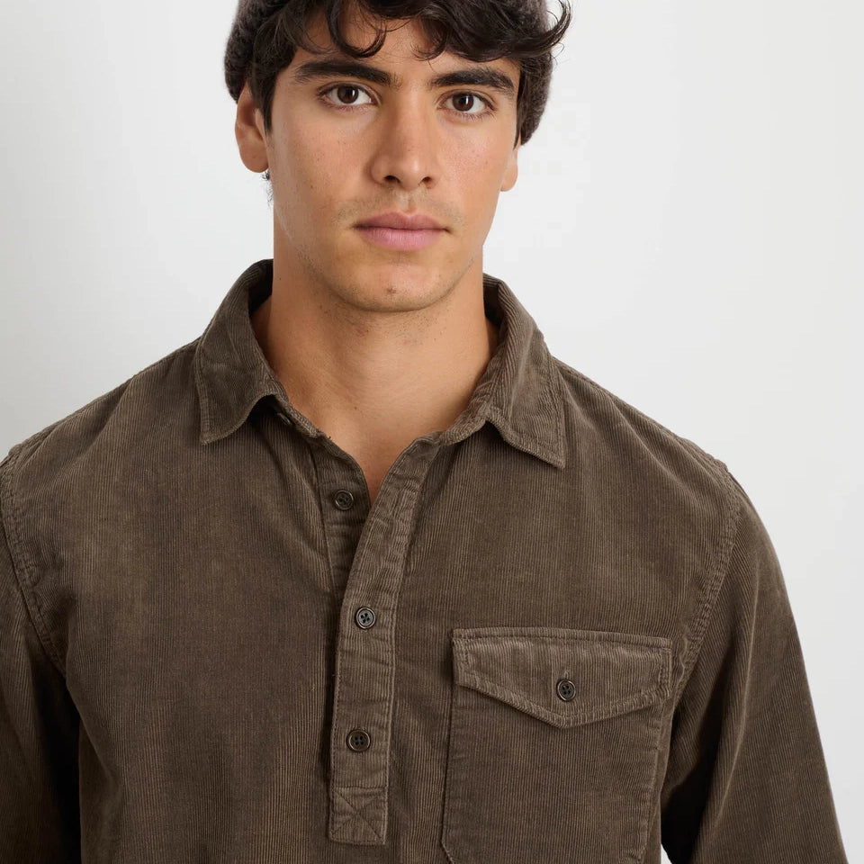 Carter Popover Shirt - Umber Cord