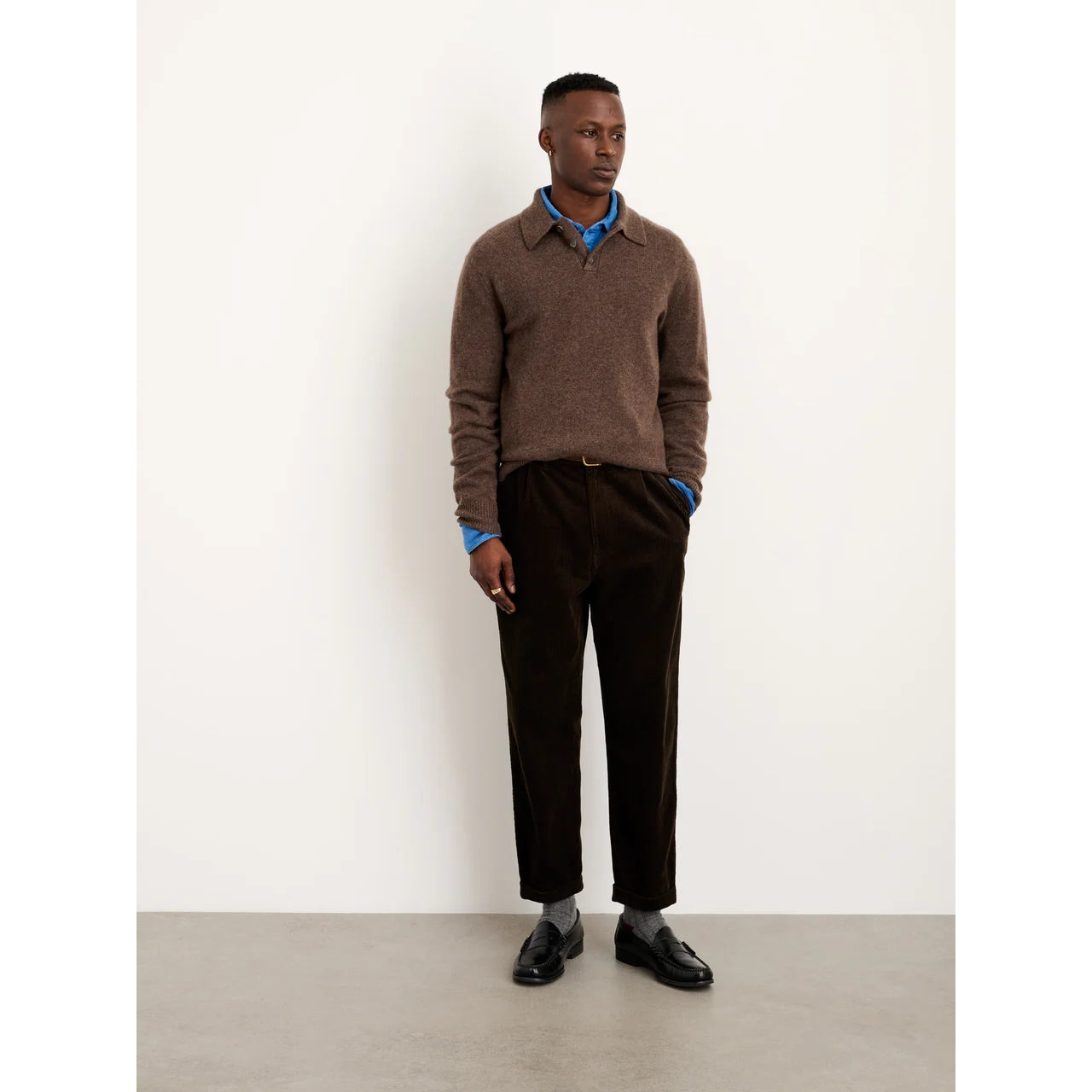 Standard Pleated Pant - Chocolate Corduroy