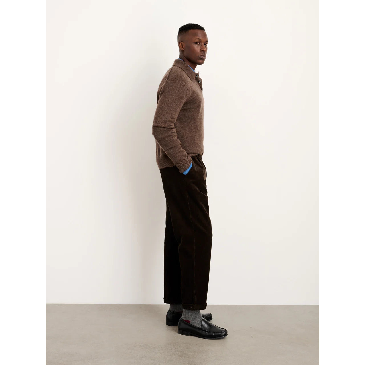 Standard Pleated Pant - Chocolate Corduroy