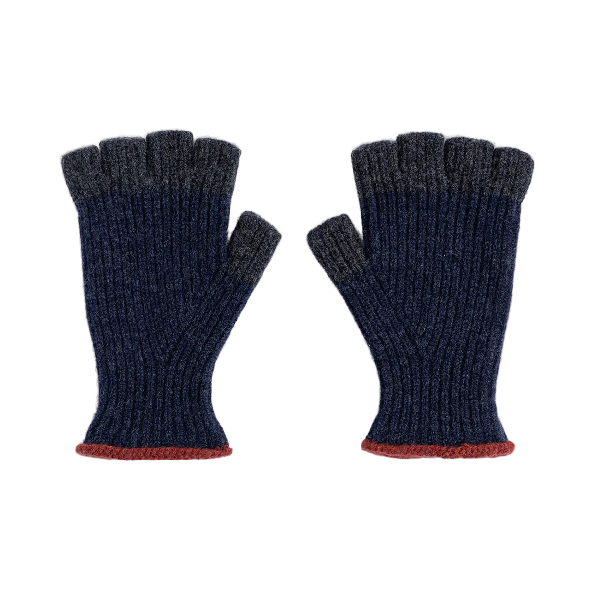 No Fingers in there Ribbed Gloves - Indigo
