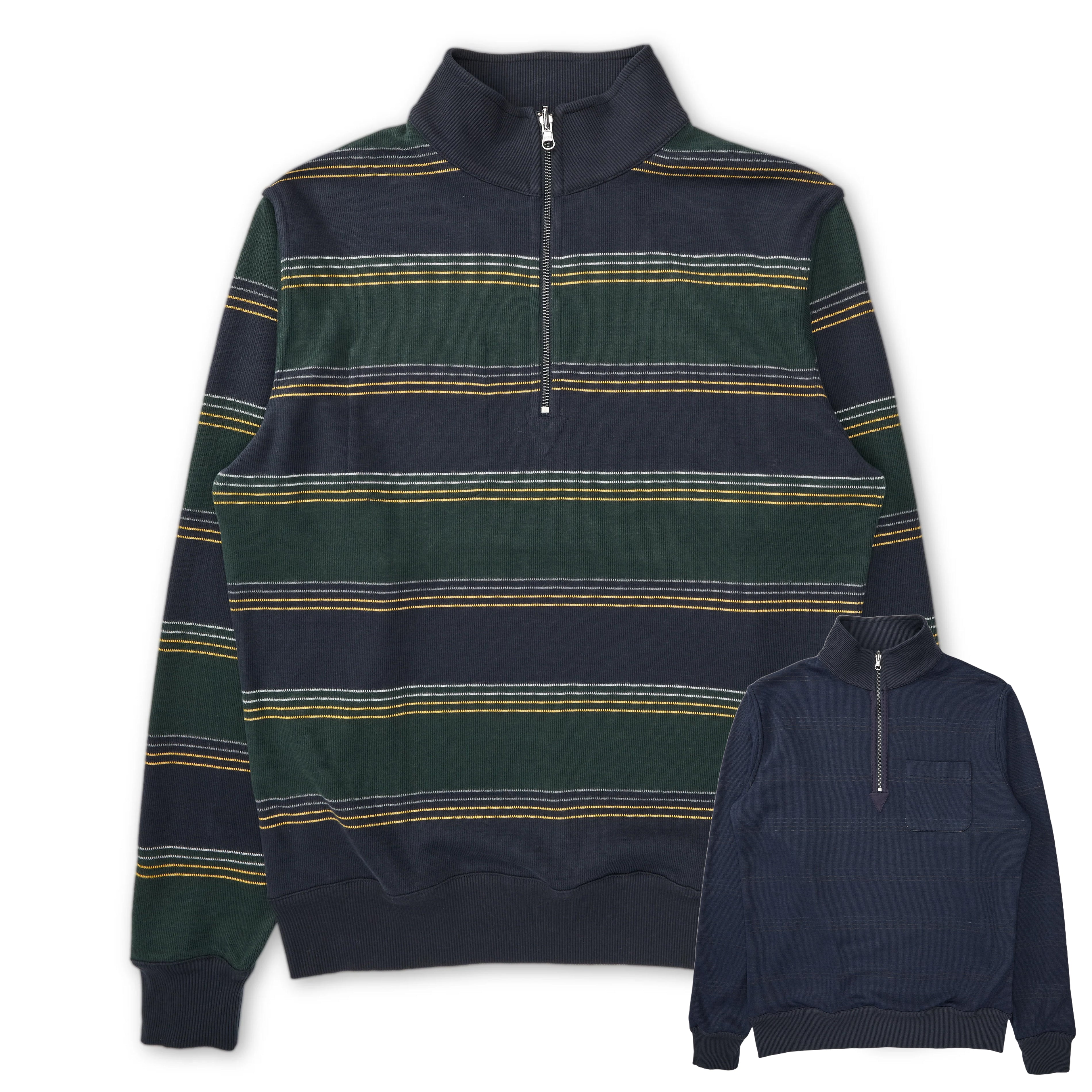 Reversible Half Zip Sweatshirt - Hinkley Navy/Green