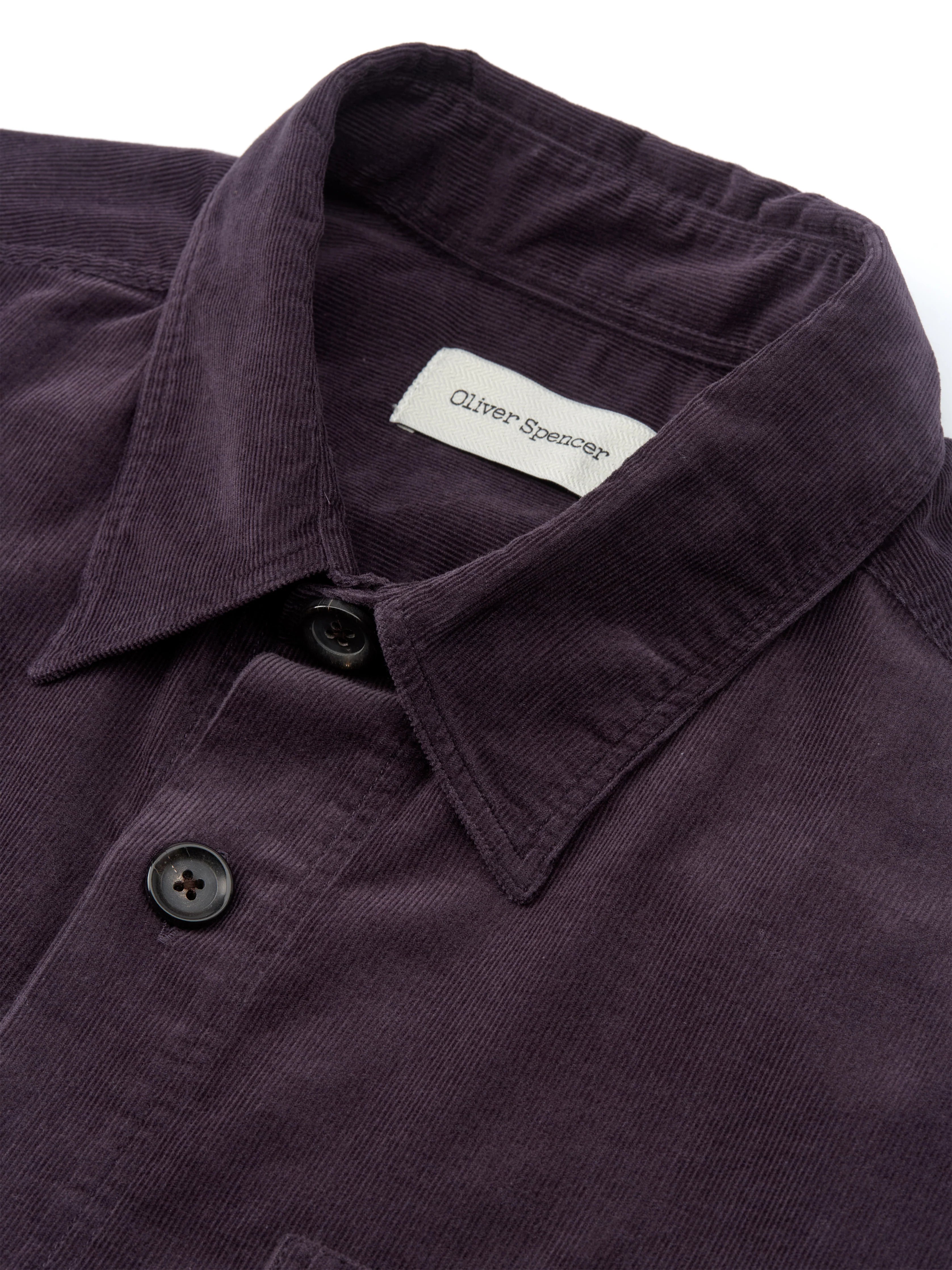 Treviscoe Shirt - Mersey Cord Aubergine