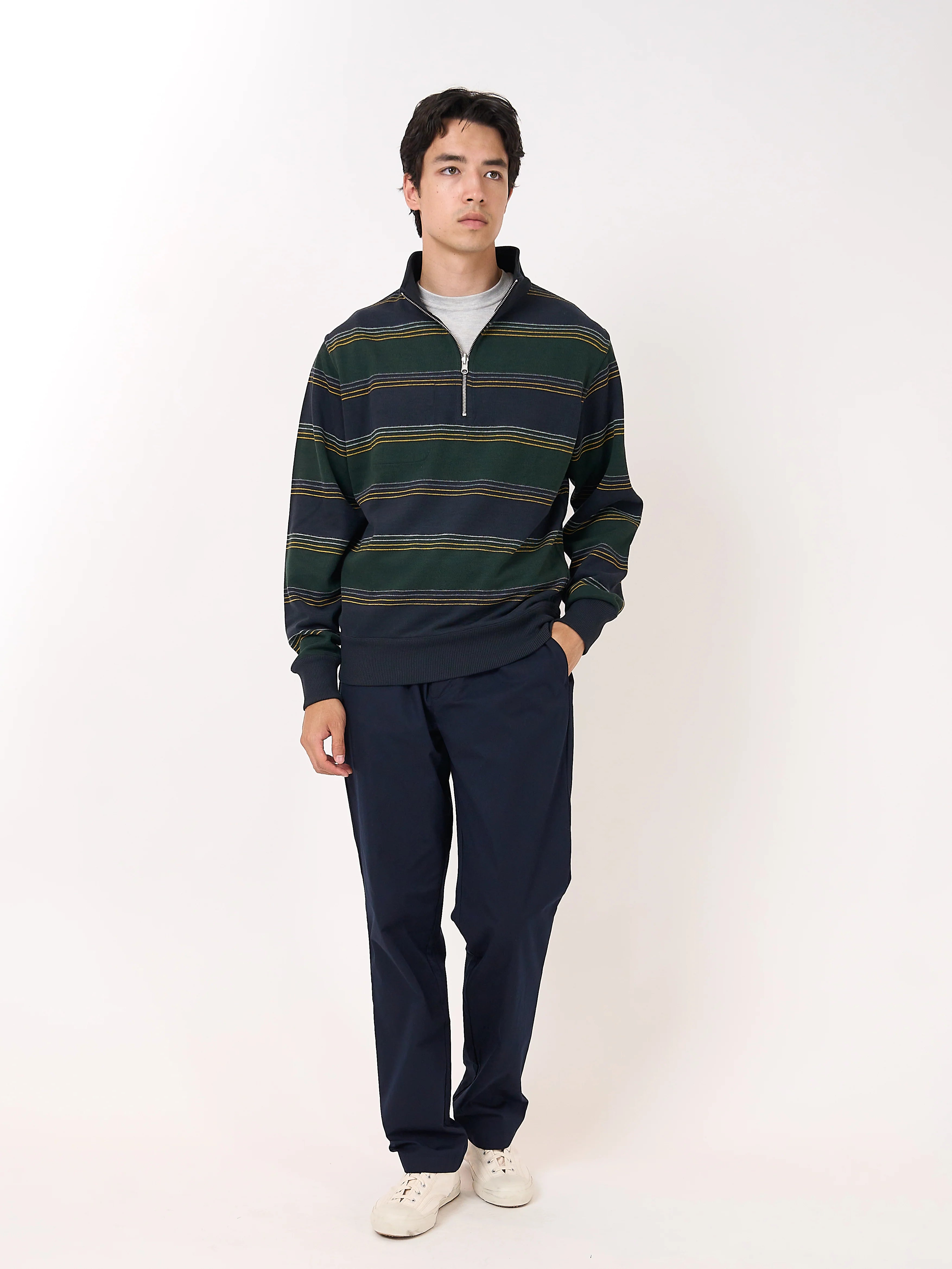 Reversible Half Zip Sweatshirt - Hinkley Navy/Green