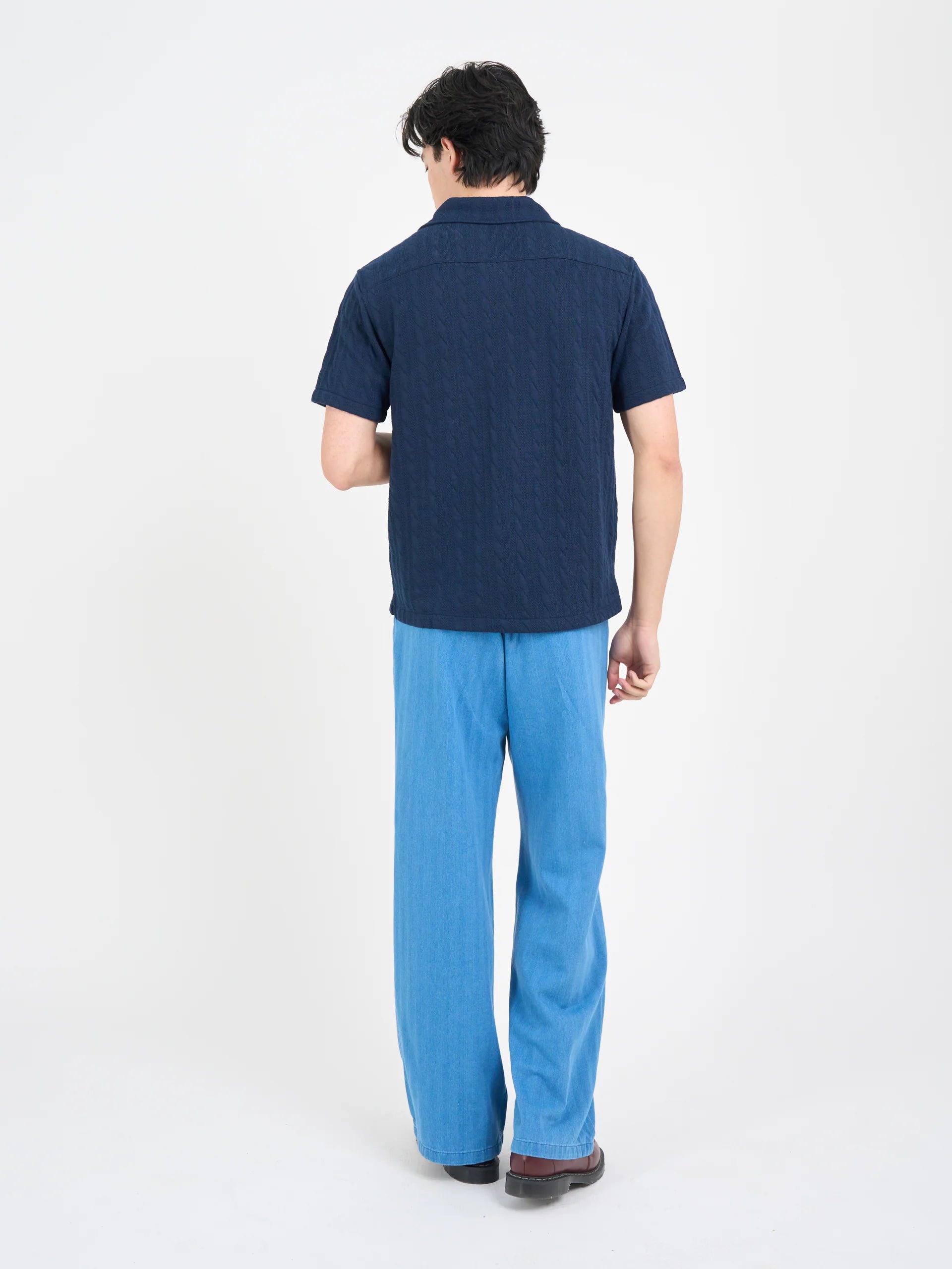 Ashby Short Sleeve Jersey Shirt - Weaver Navy