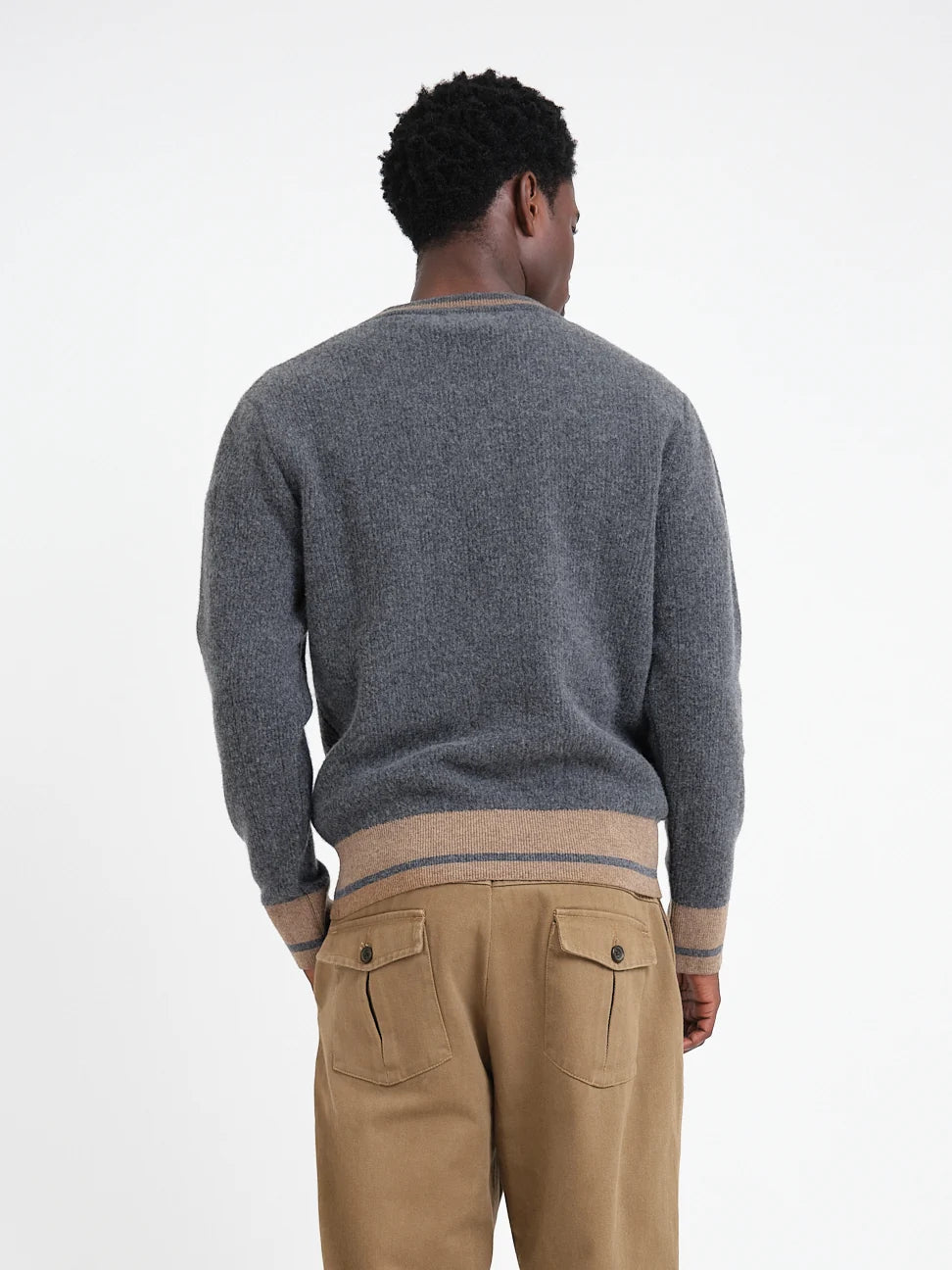 Hawes V Neck Jumper - Charcoal Colvin