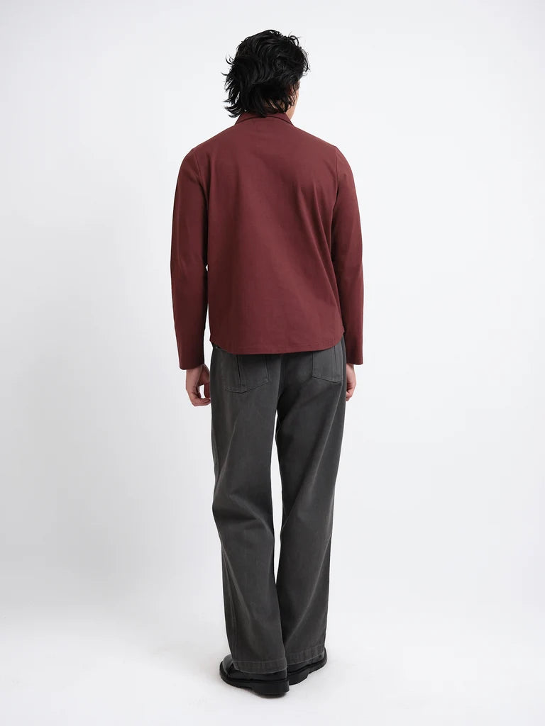 Mersey Long Sleeve Polo Shirt - Maroon Parton