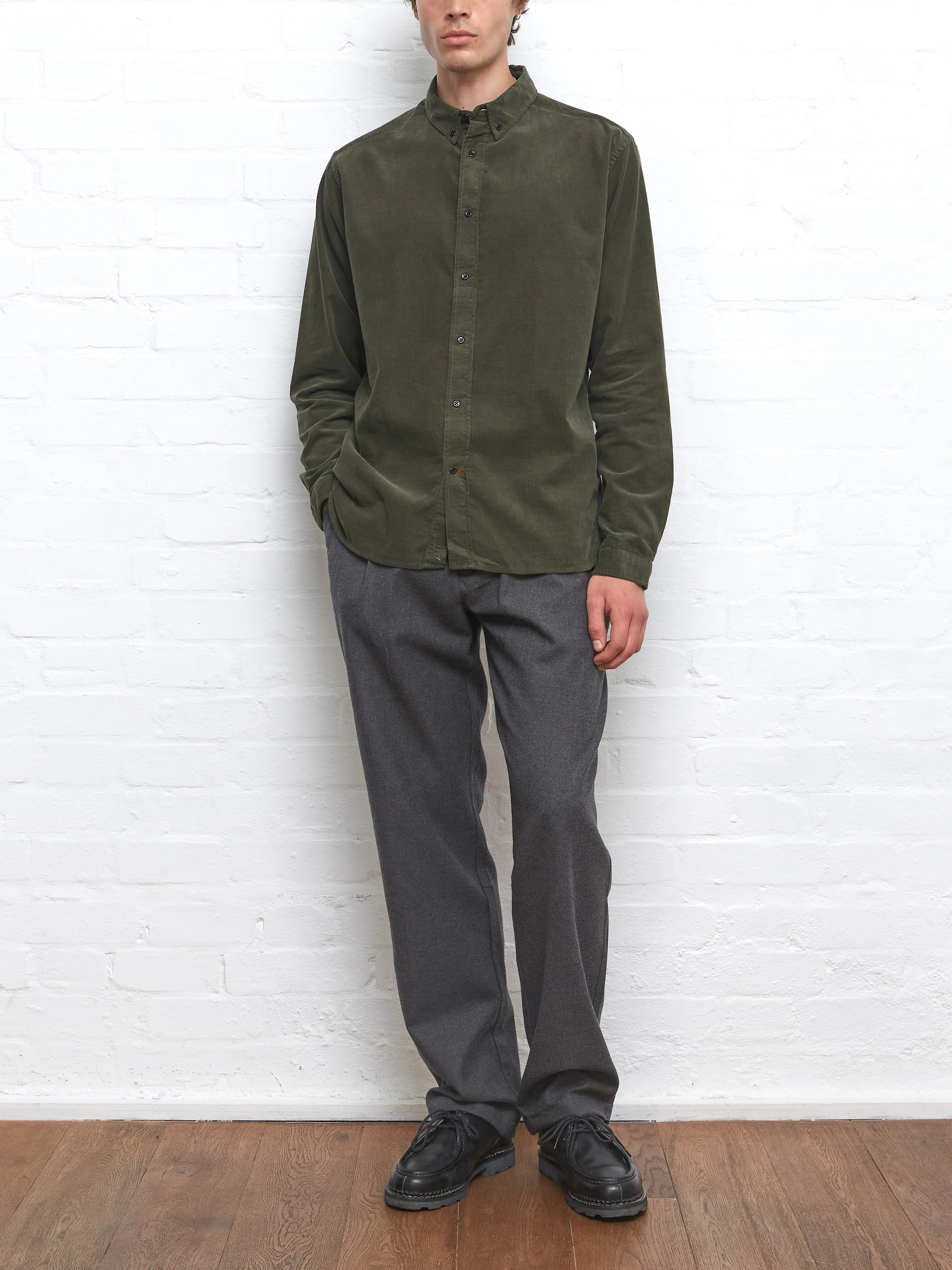 Brook Shirt - Mersey Cord Green