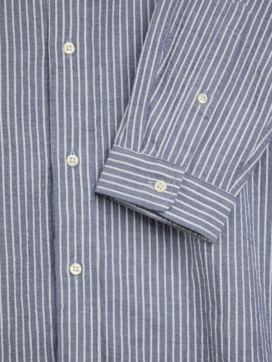 Brook Shirt - Finch Blue/White Seersucker