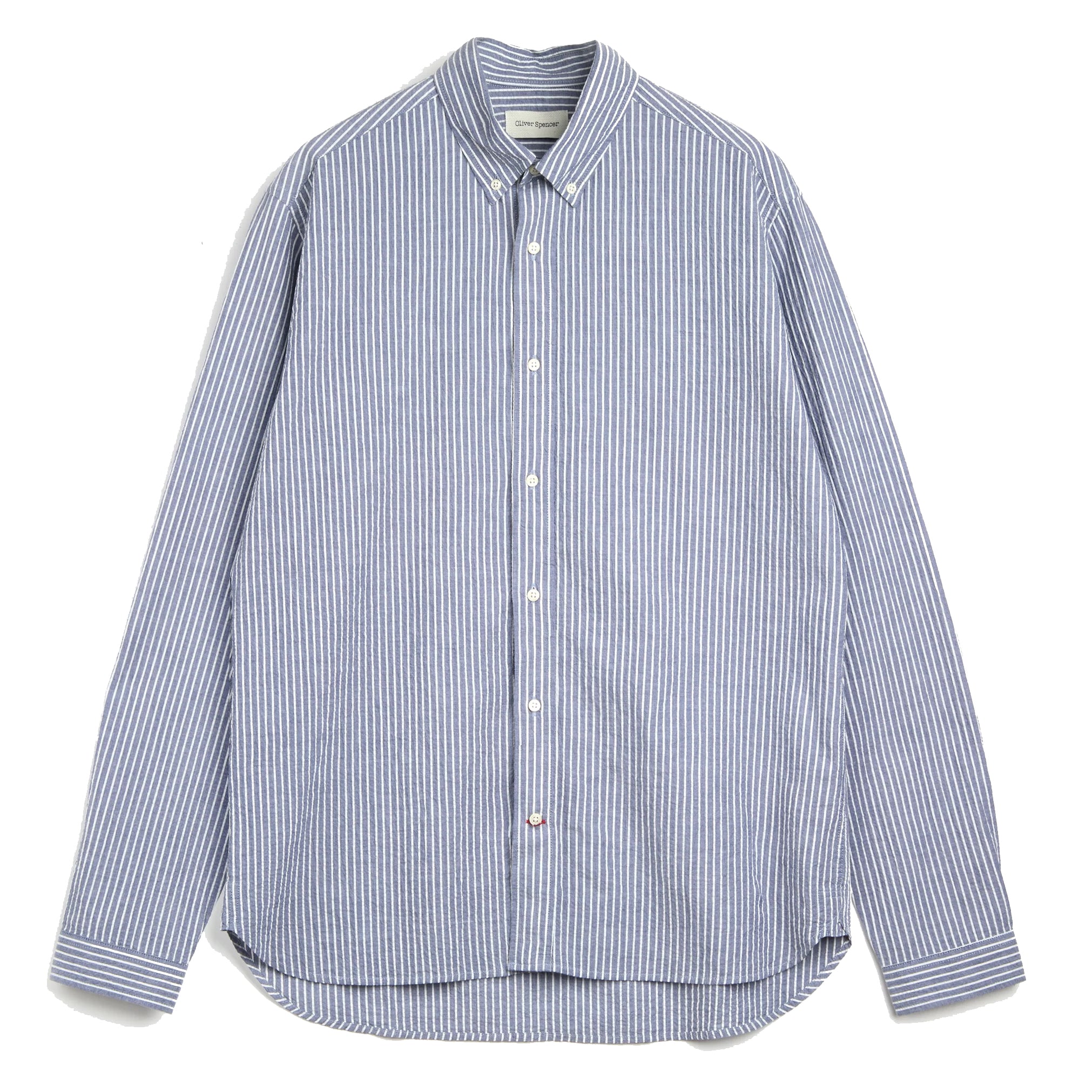 Brook Shirt - Finch Blue/White Seersucker