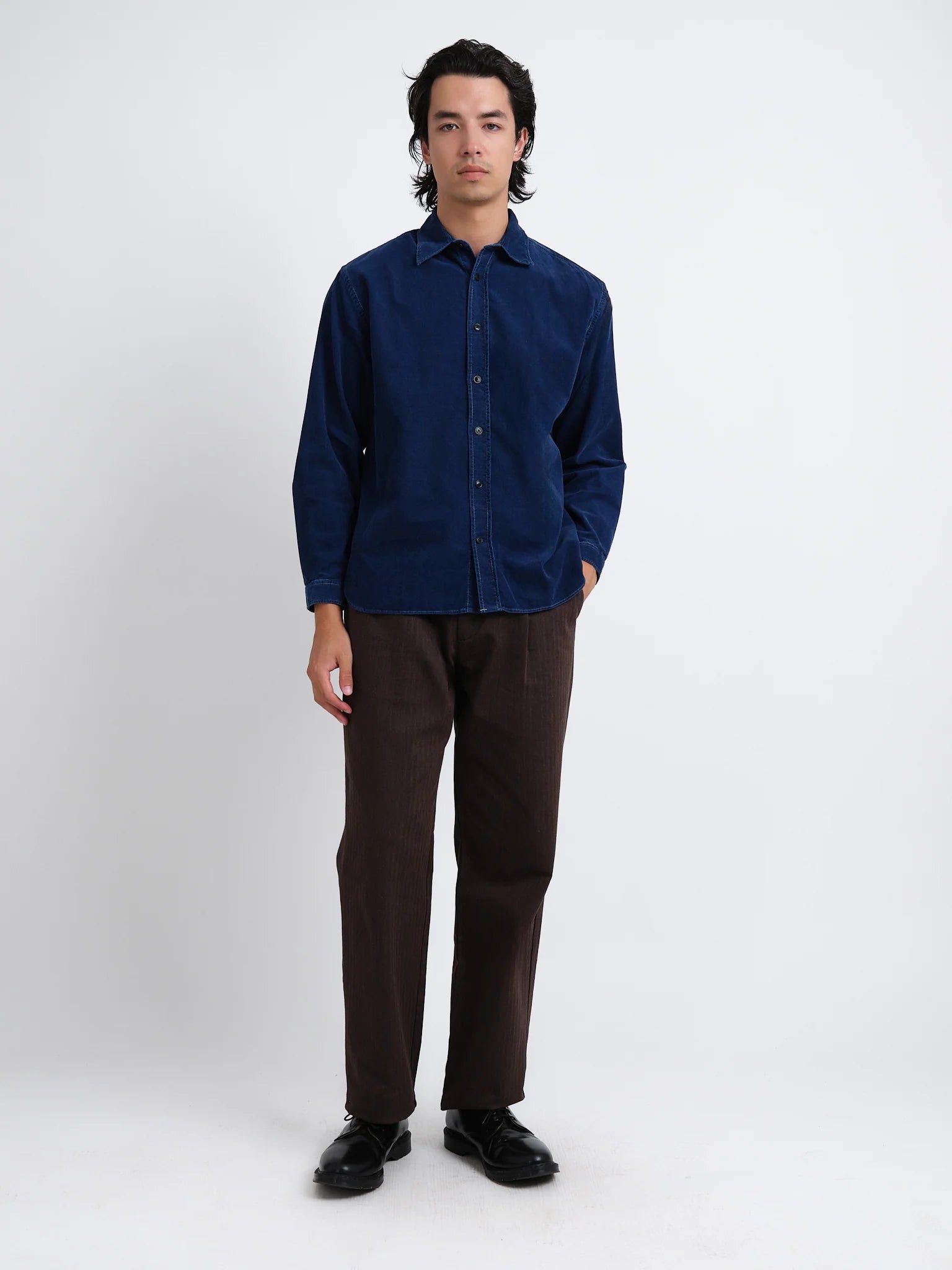 Atlanta Shirt - Indigo Blue Rinse Newson Cord