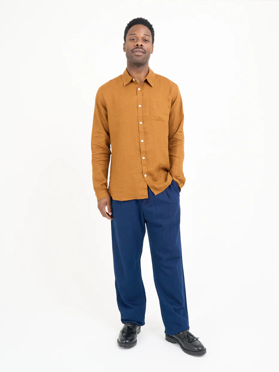 New York Special Shirt - Bridford Orange Linen