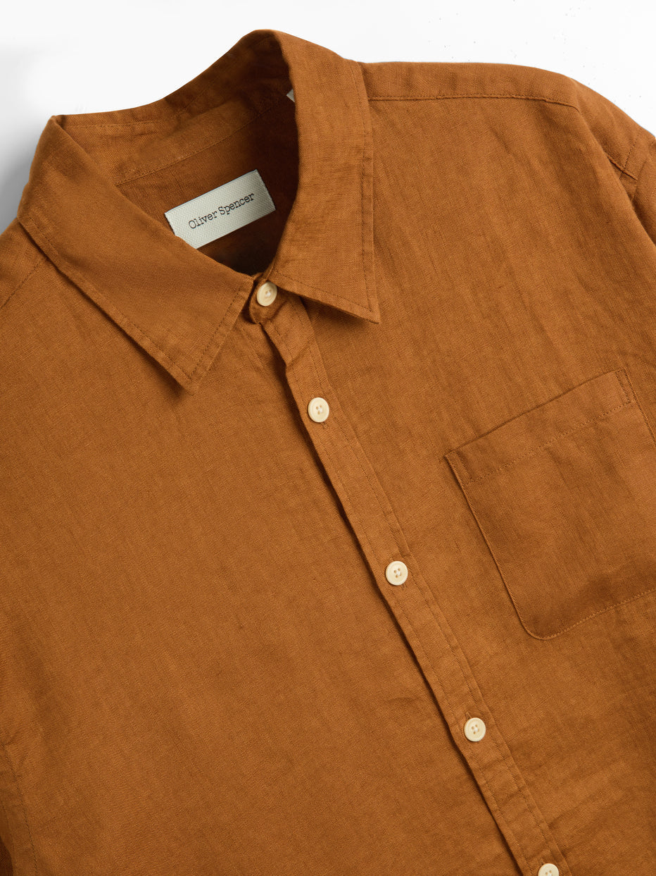 New York Special Shirt - Bridford Orange Linen