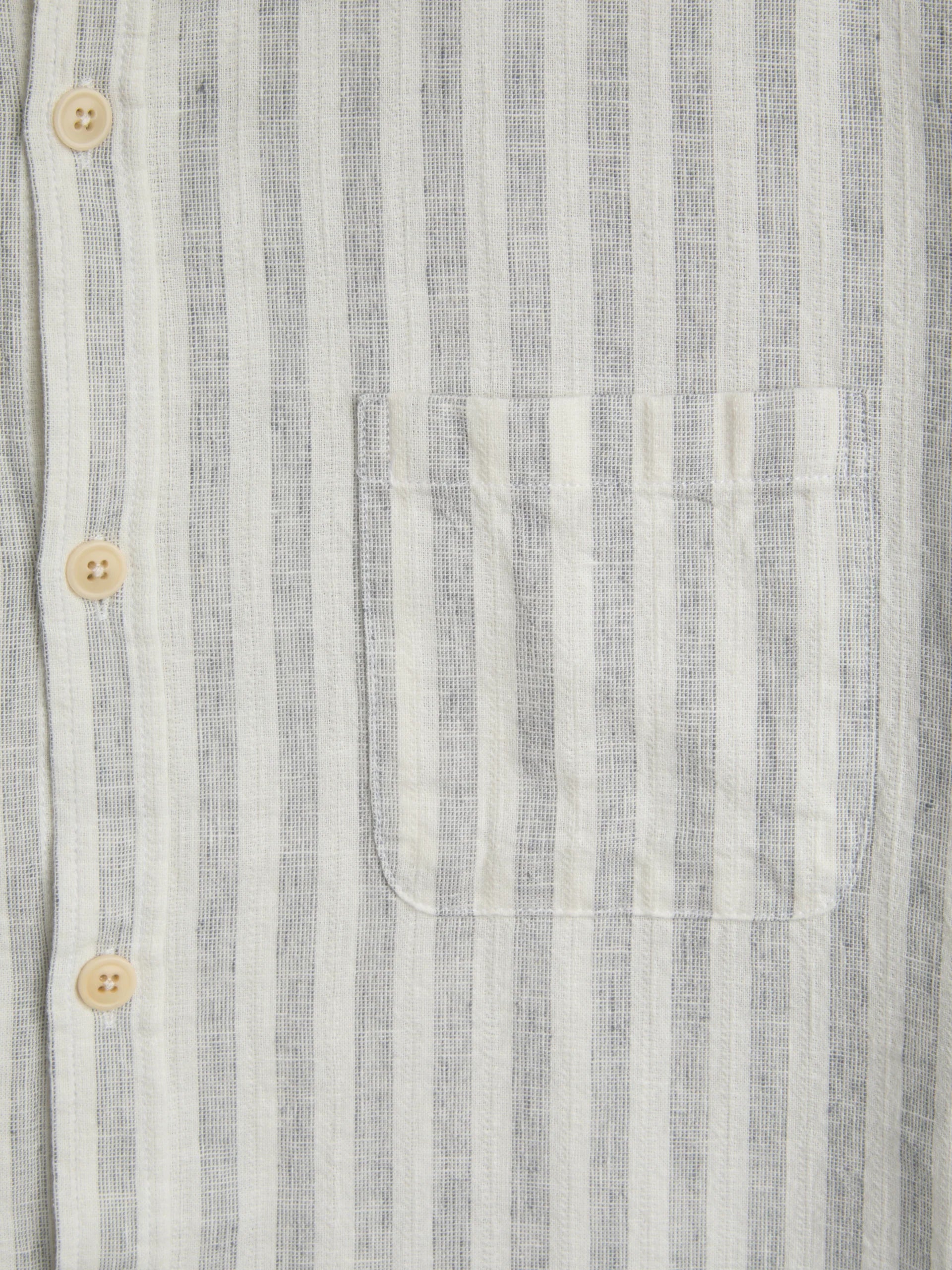 New York Special Shirt - Hardman White/Grey Linen Mix