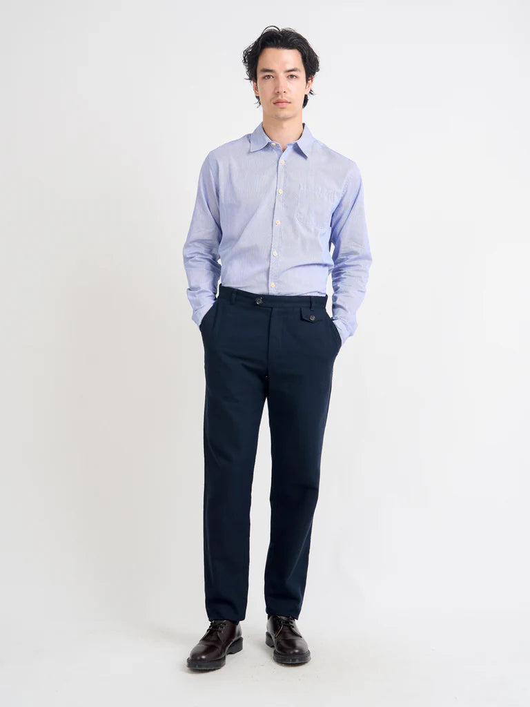 Fishtail Trousers - Navy Stockbridge