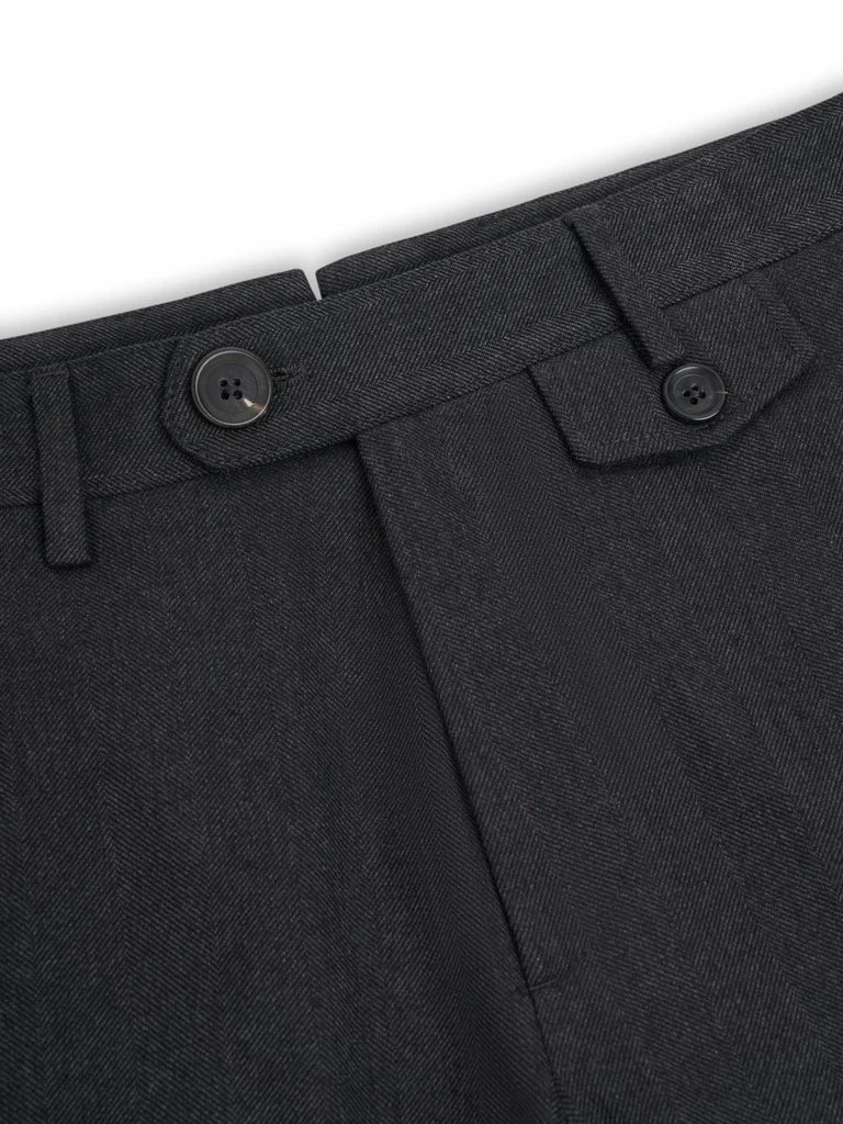 Fishtail Trousers - Charcoal Wool Blend Westerman