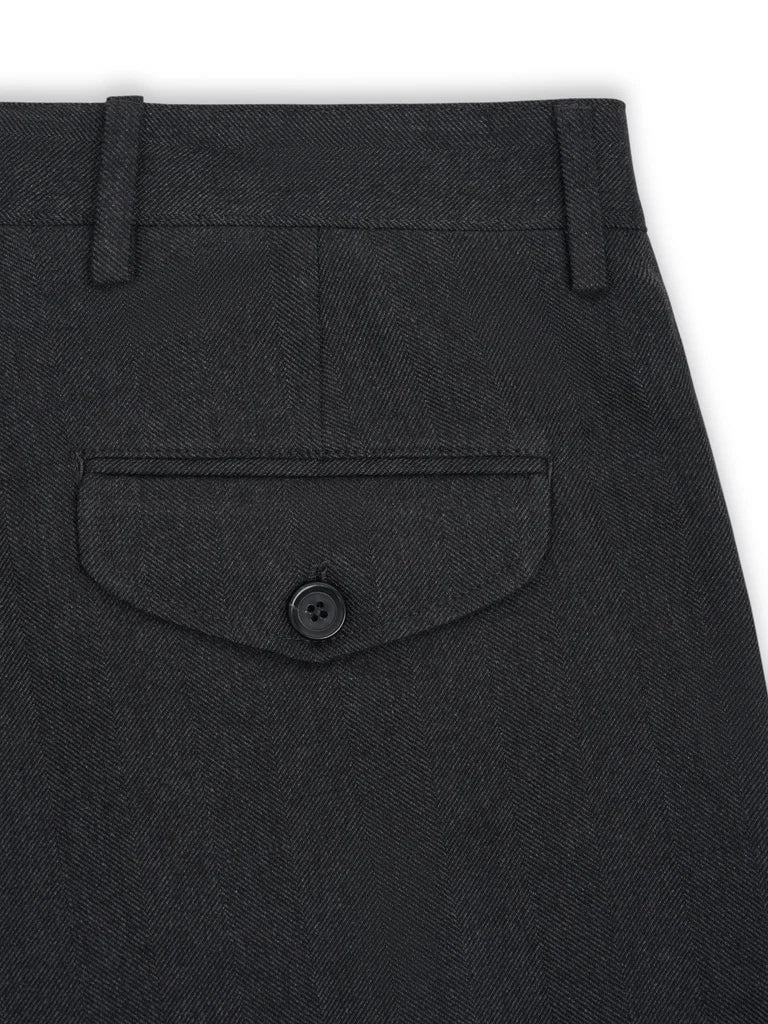 Fishtail Trousers - Charcoal Wool Blend Westerman