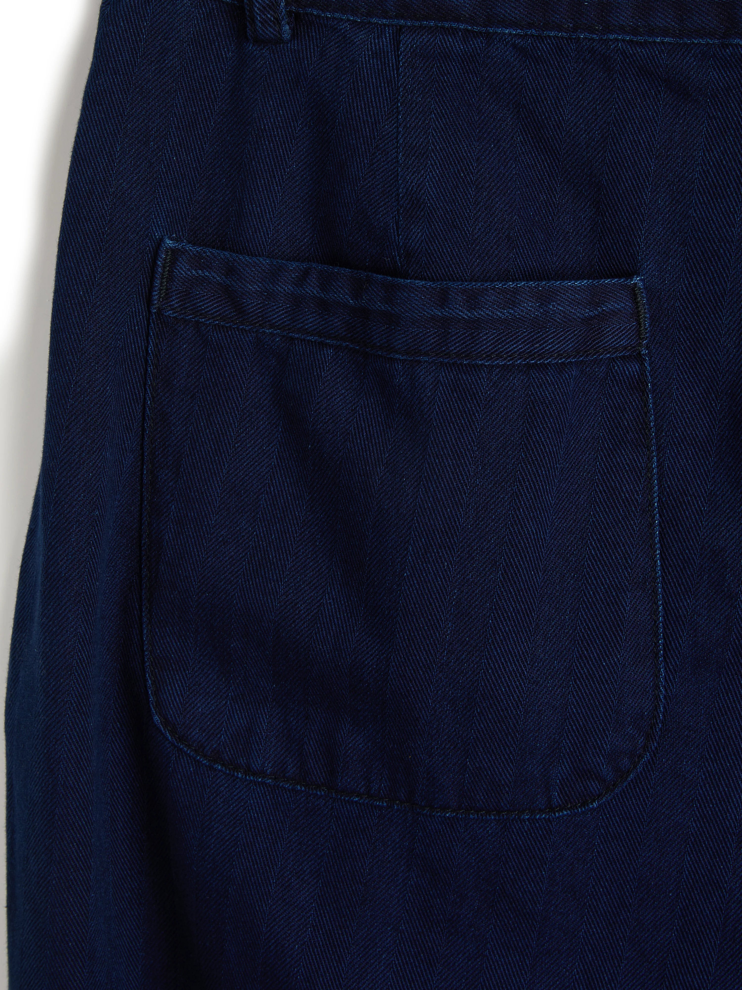 Morton Pleated Trousers - Indigo Blue Faye