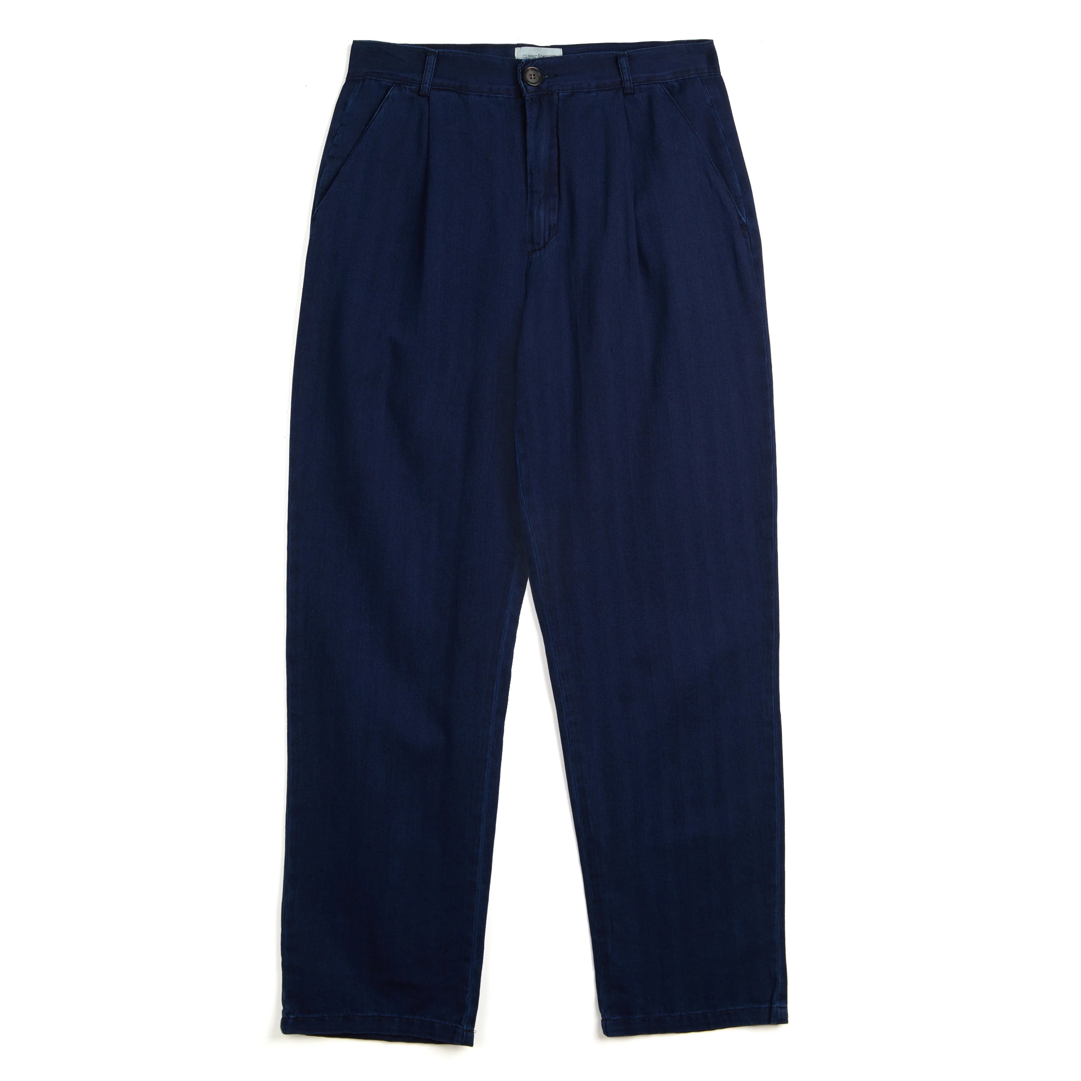 Morton Pleated Trousers - Indigo Blue Faye