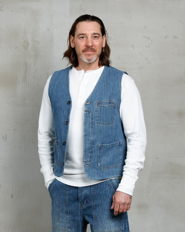1948 Crafter Vest - Blue Wabash Rinsed